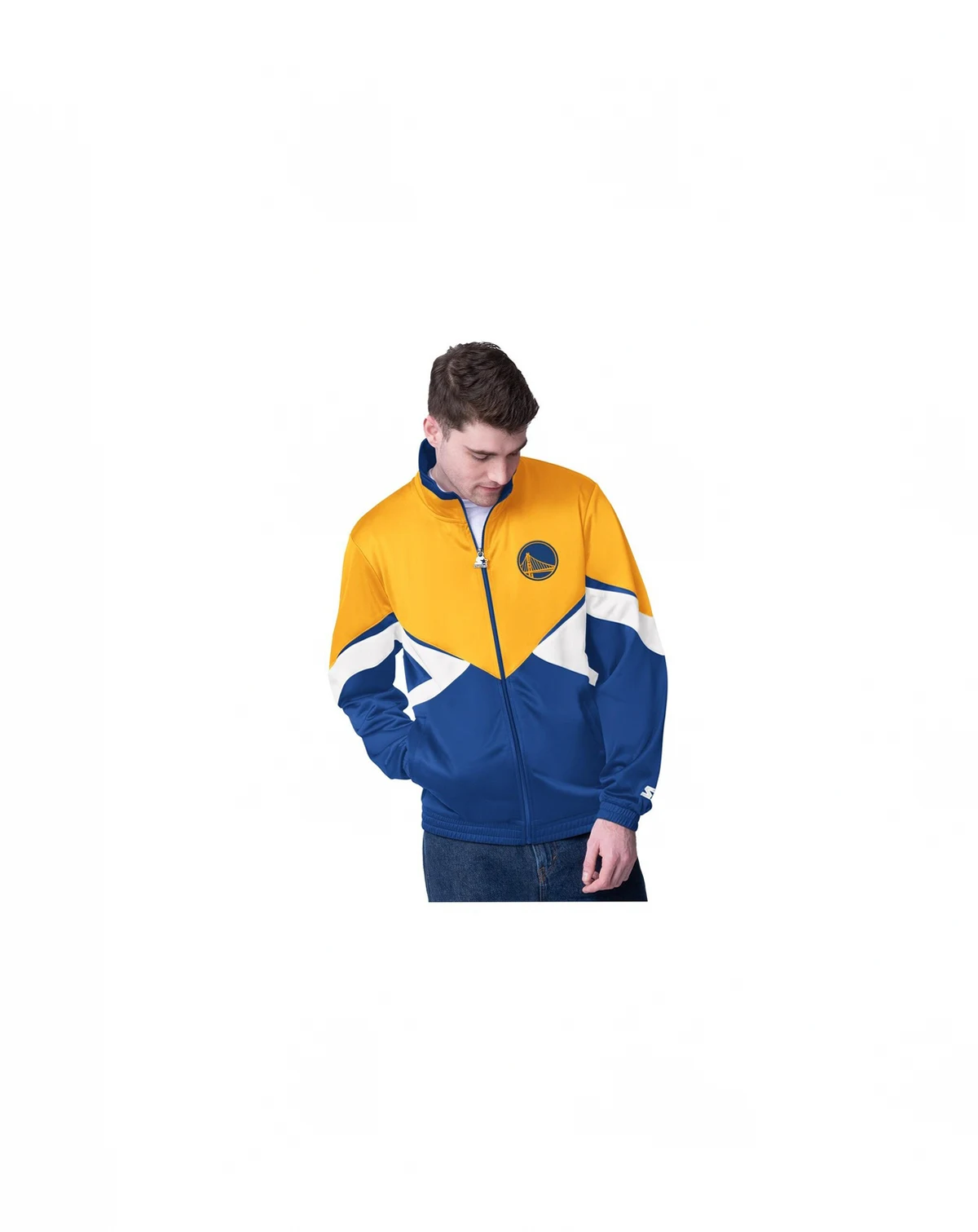 Men's Gold/Royal Golden State Warriors Rush Applique Full-Zip Track Jacket