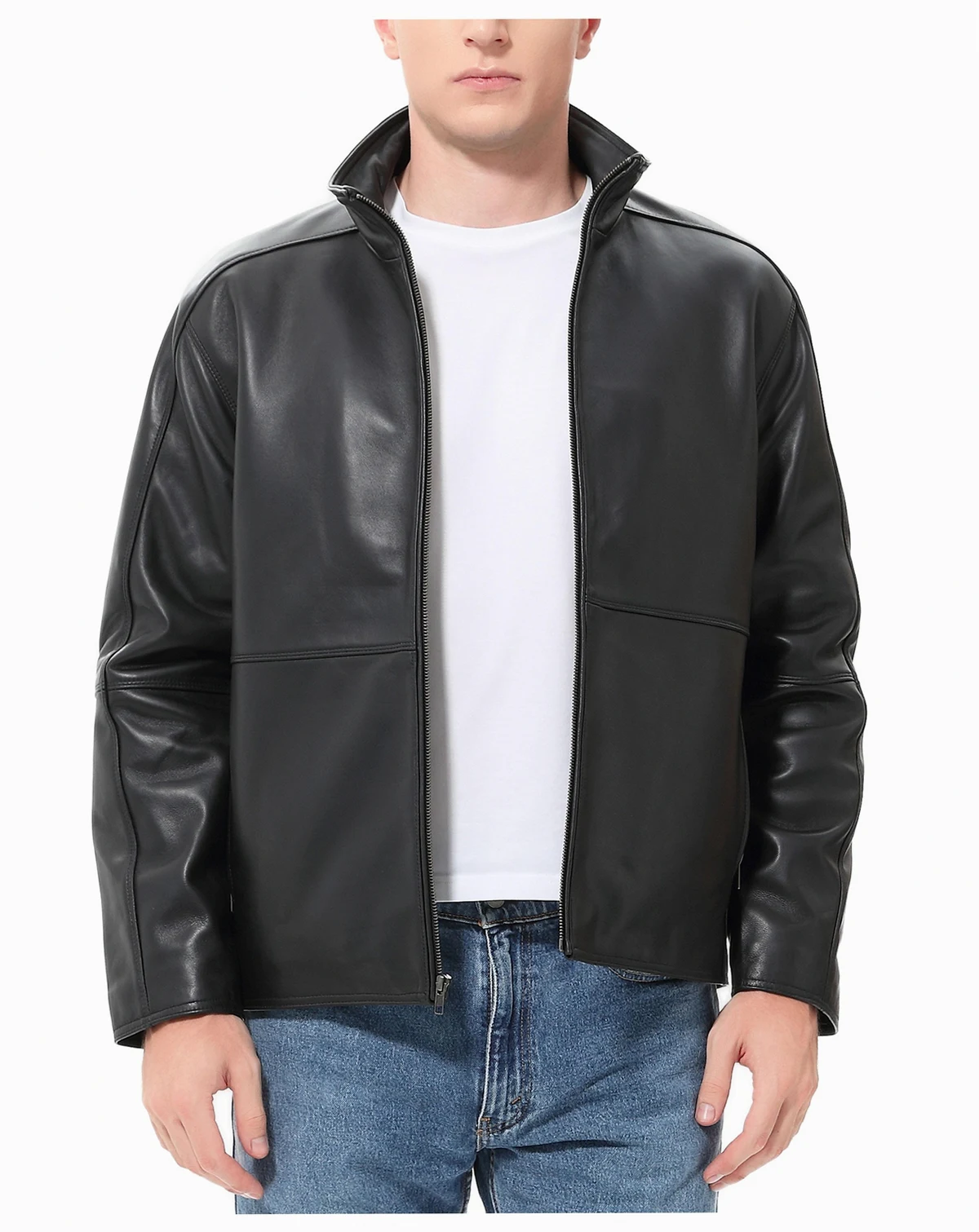 Men Blake Leather Hipster Jacket