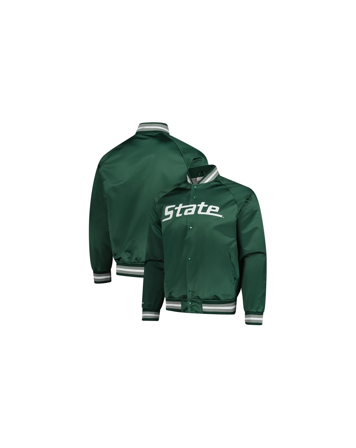 Men's Green Michigan State Spartans Lightweight Current Logo Satin Full-Snap Jacket