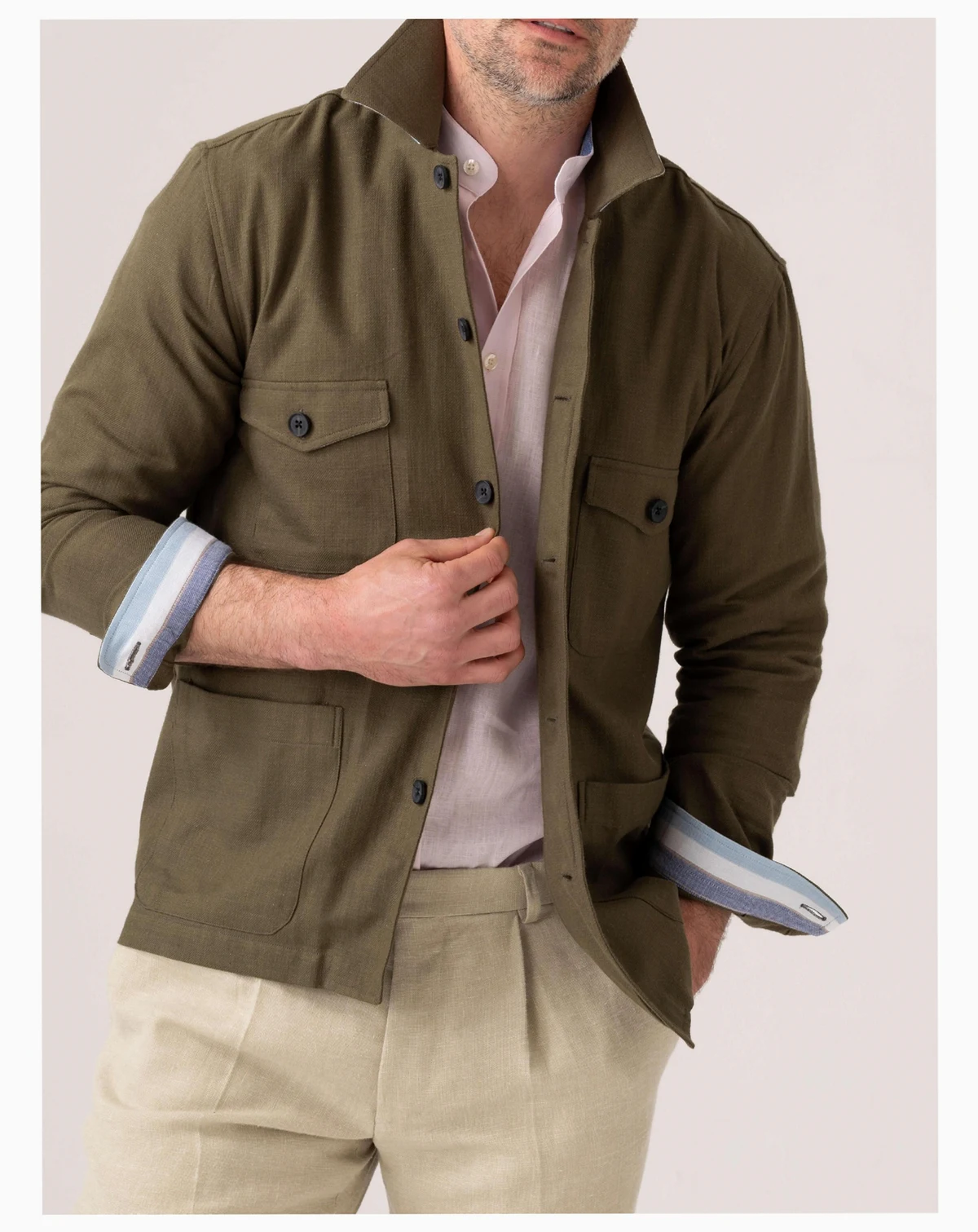 Men's Kikoy Cotton Shirt Jacket