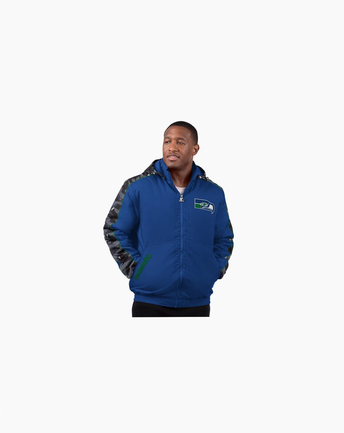 Men's Royal Seattle Seahawks Thursday Night Gridiron Full-Zip Hoodie Jacket