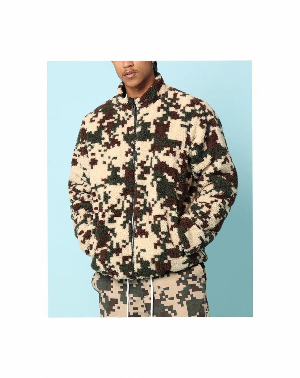 Men's Digi Sherpa Reversible Jacket- Black, XS