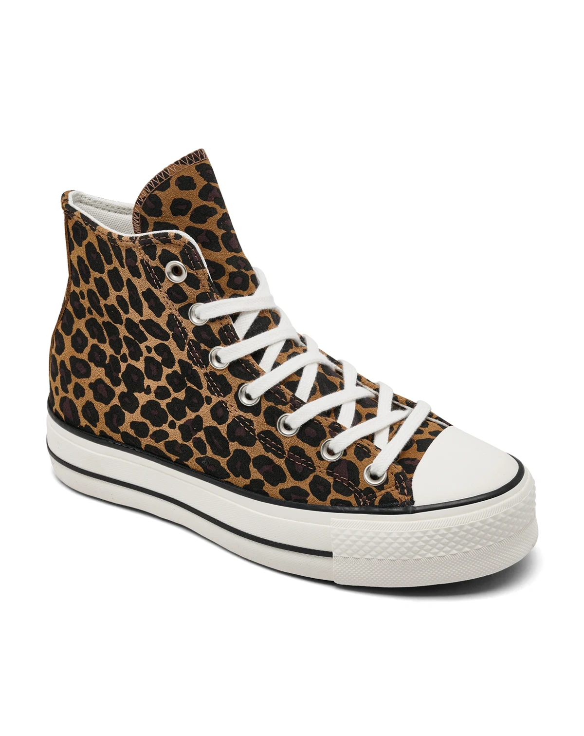 Women's Chuck Taylor All Star Lift Platform Leopard Suede Casual Sneakers from Finish Line