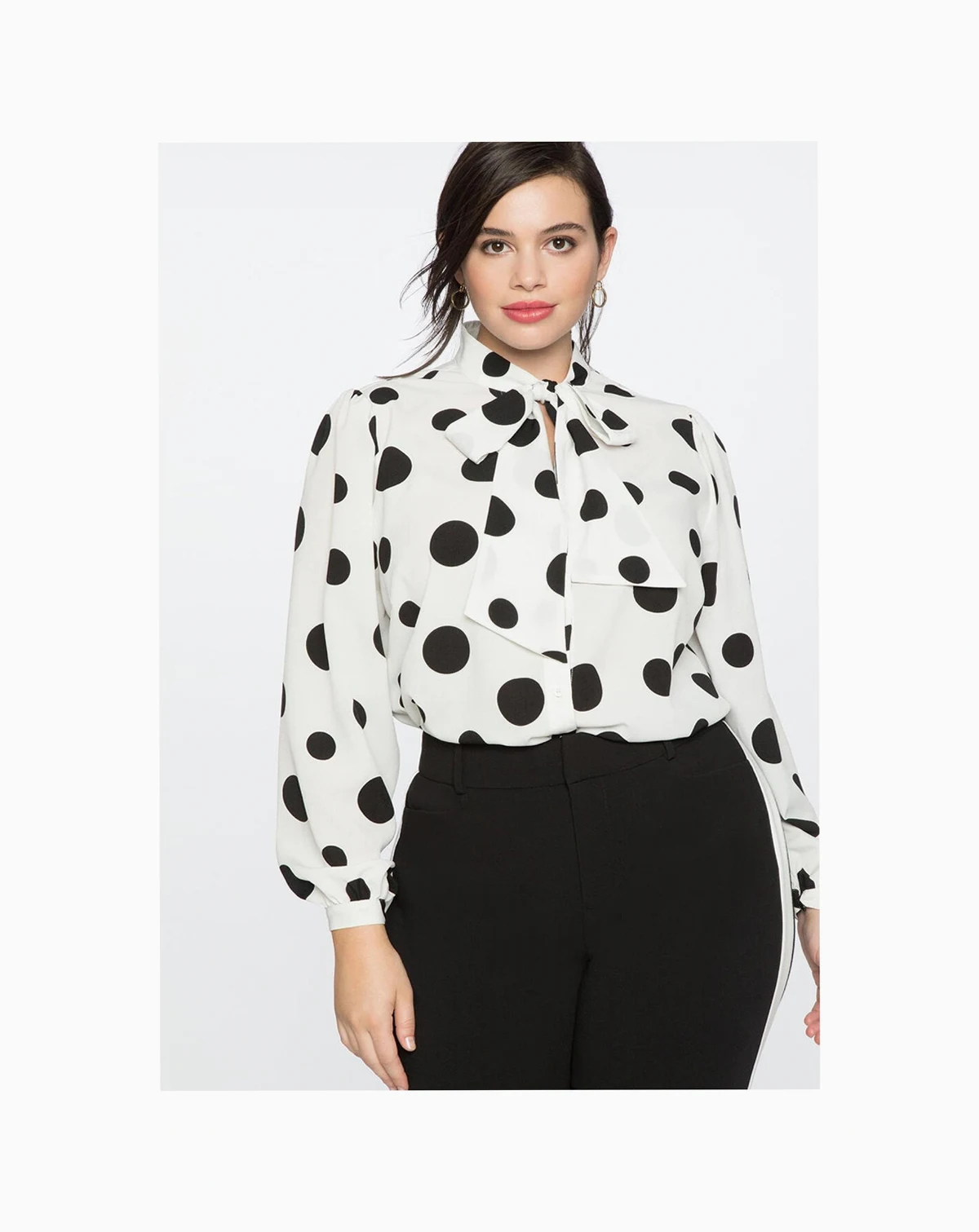 Women's Printed Tie Neck Blouse