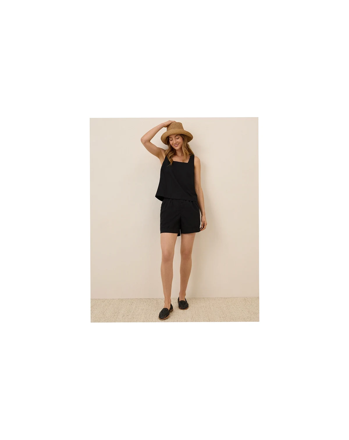 Women's Organic Cotton Canopy Linen Blend Square Neck Tank