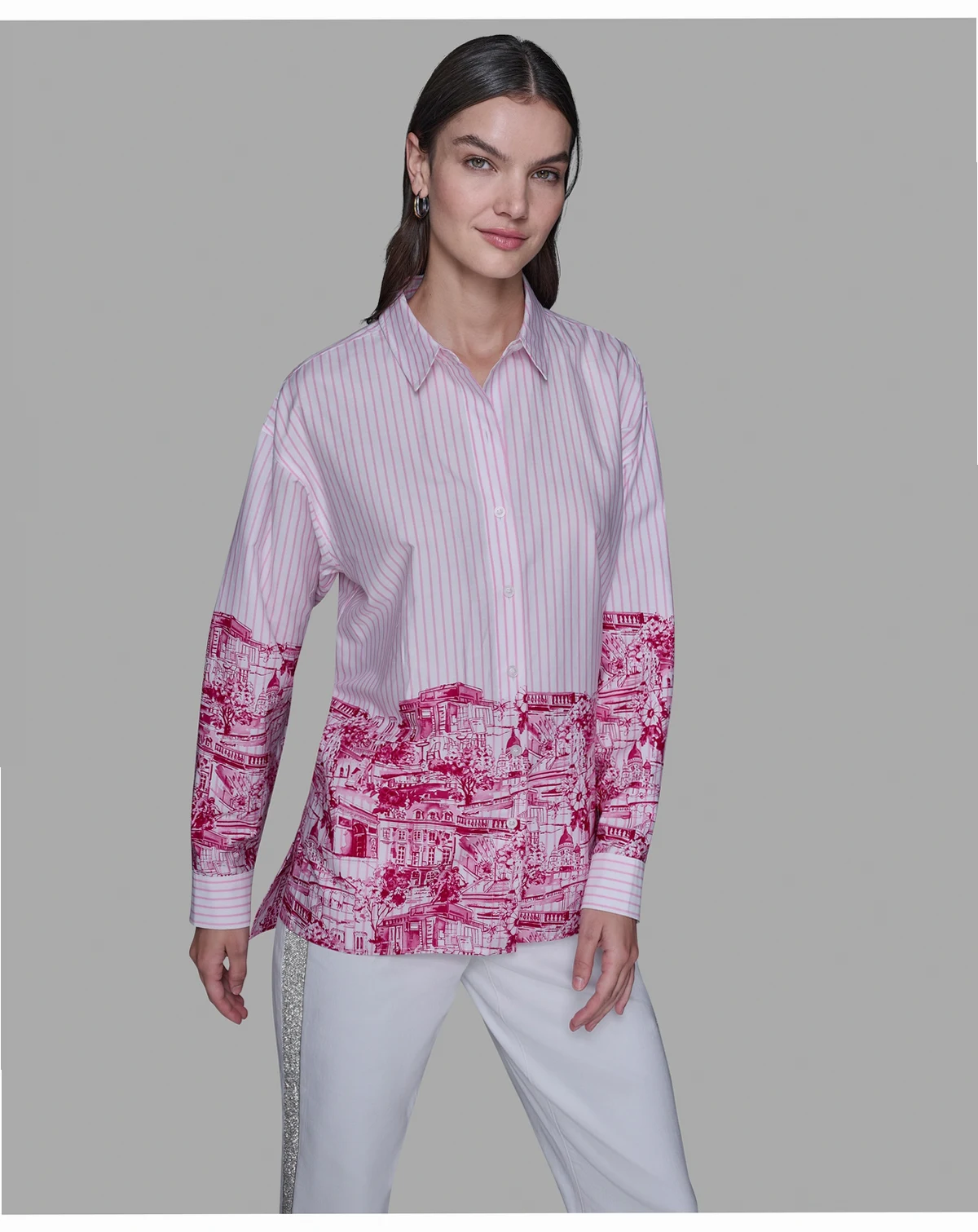 Women's Printed High-Low Shirt