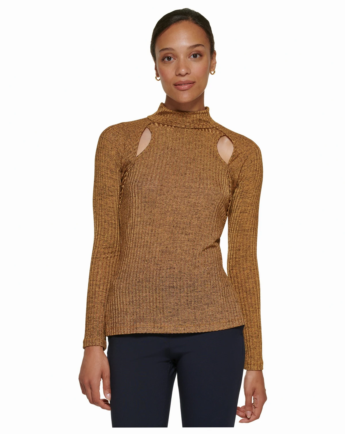 Petite Long-Sleeve Tie Neck Blouse