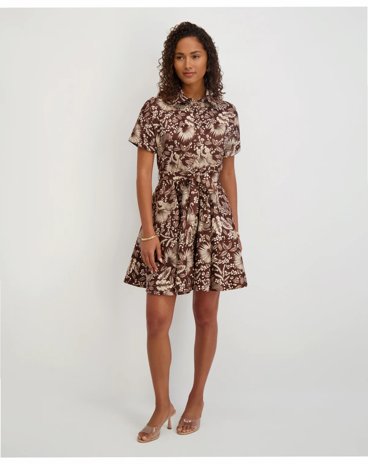 Women's Printed Short-Sleeve Shirtdress