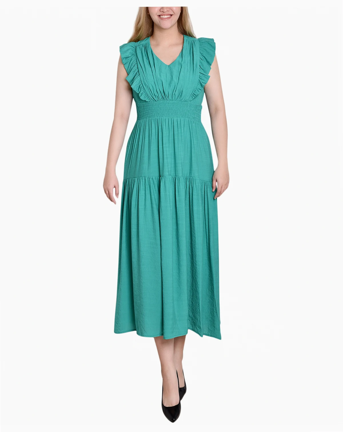 Women's Flutter Sleeve Midi Dress