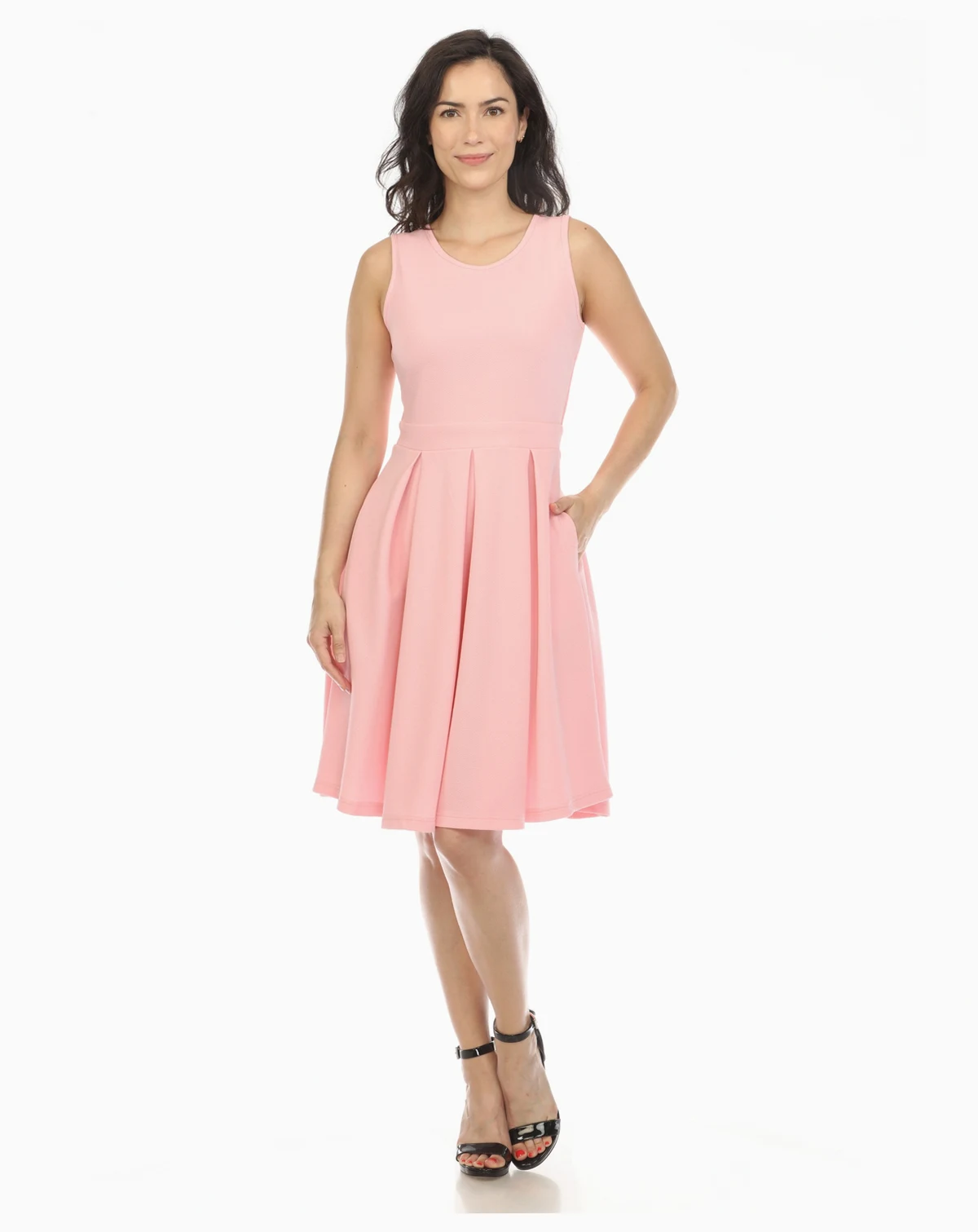 Women's Solid Fit and Flare Dress
