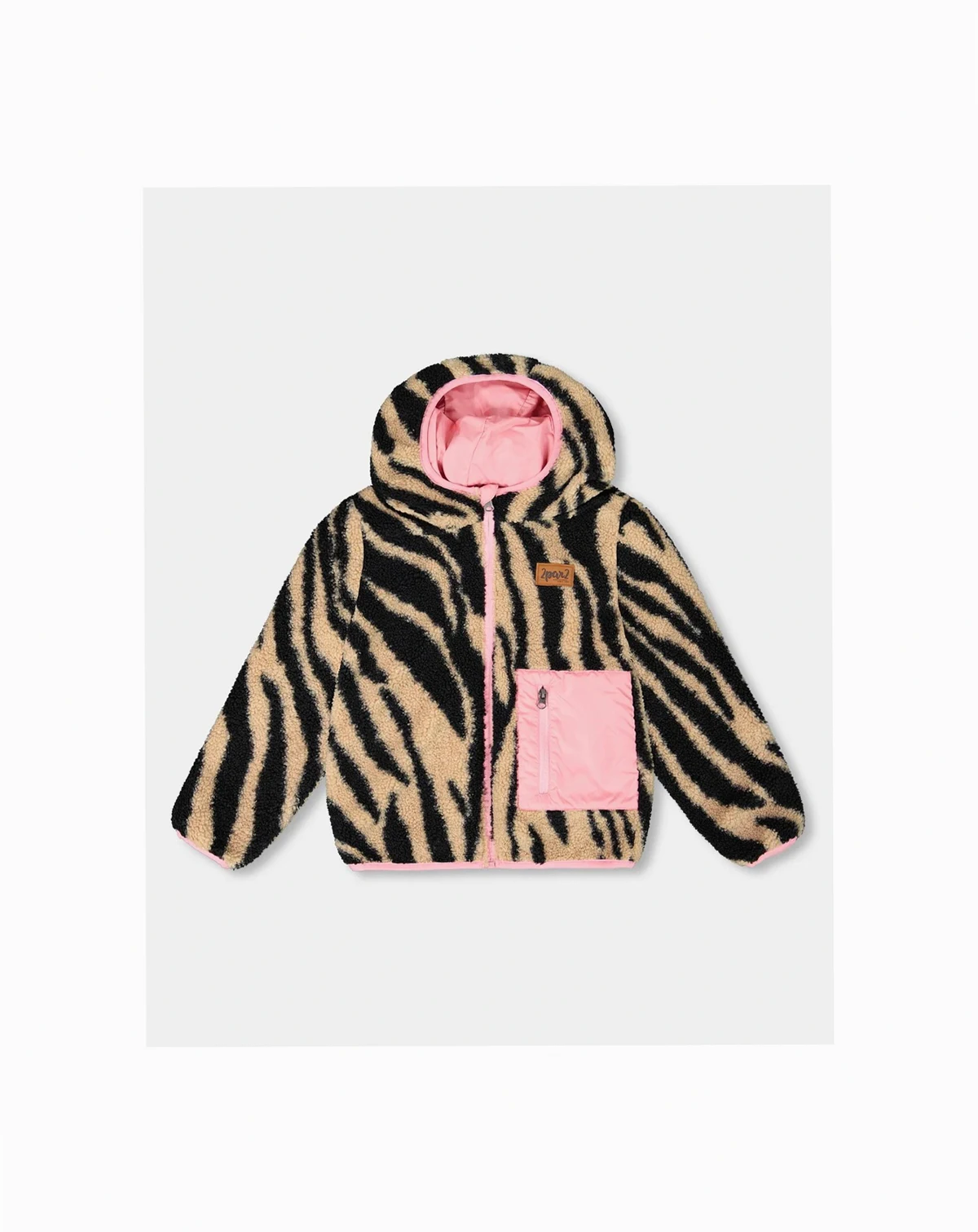 Toddler Girls Reversible Mid-Season Sherpa Jacket Zebra - Toddler|Child
