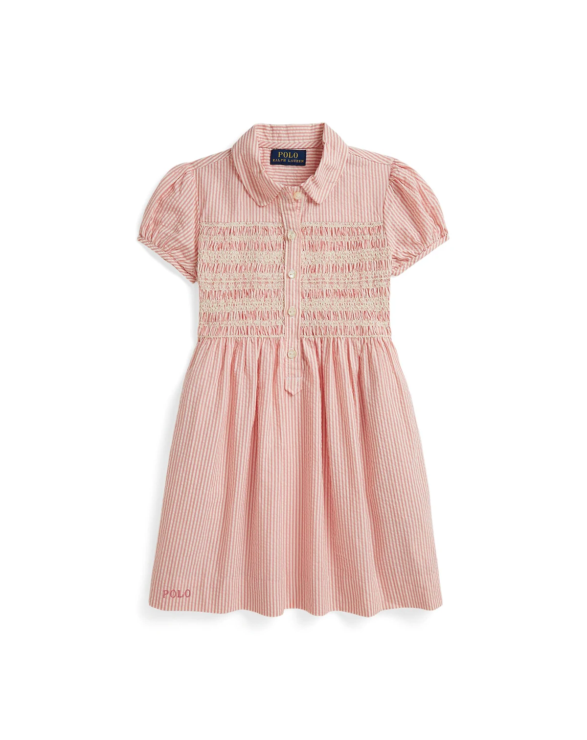 Girls' 2-6X Striped Club Collar Seersucker Dress