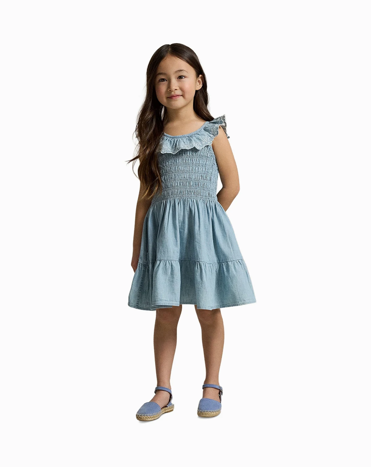 Girls' 2-6X Blueberry-Overlay Round Neck Dress