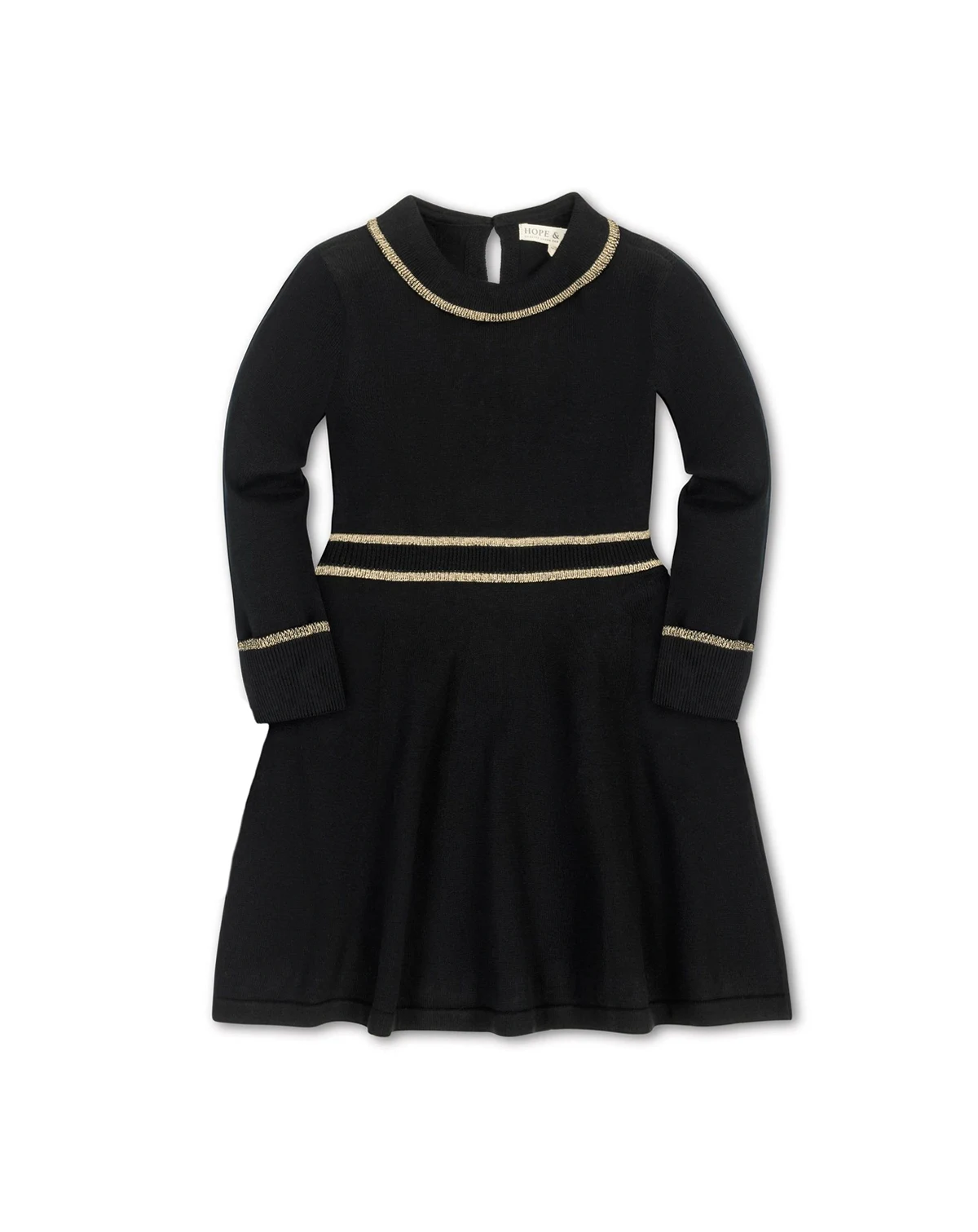 Toddler Girls Long Sleeve Ruffle Collar Sweater Dress