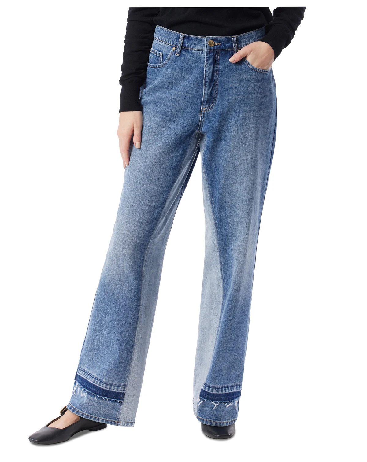 DO by Women's Fallon Two-Tone Straight-Leg Jeans