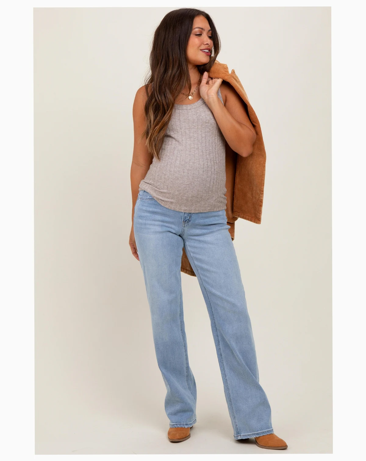 Maternity Light Blue Washed Relaxed Straight Leg Jeans