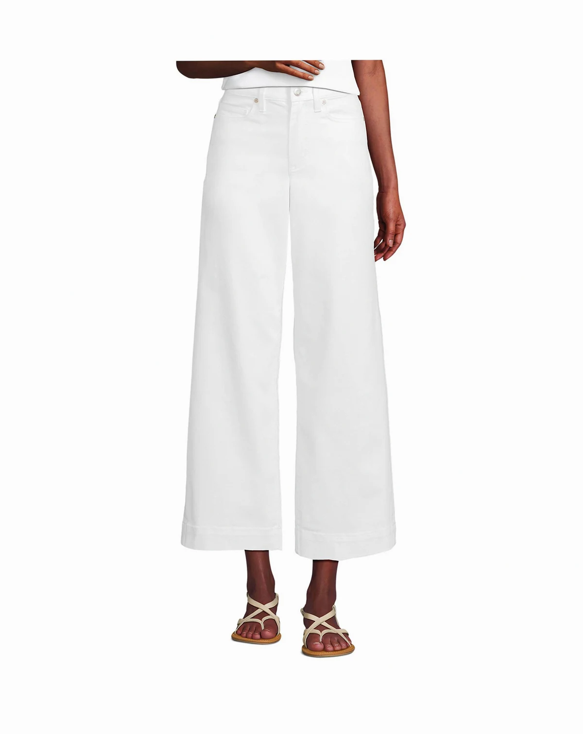 Women's Denim High Rise Wide Leg Crop Jeans