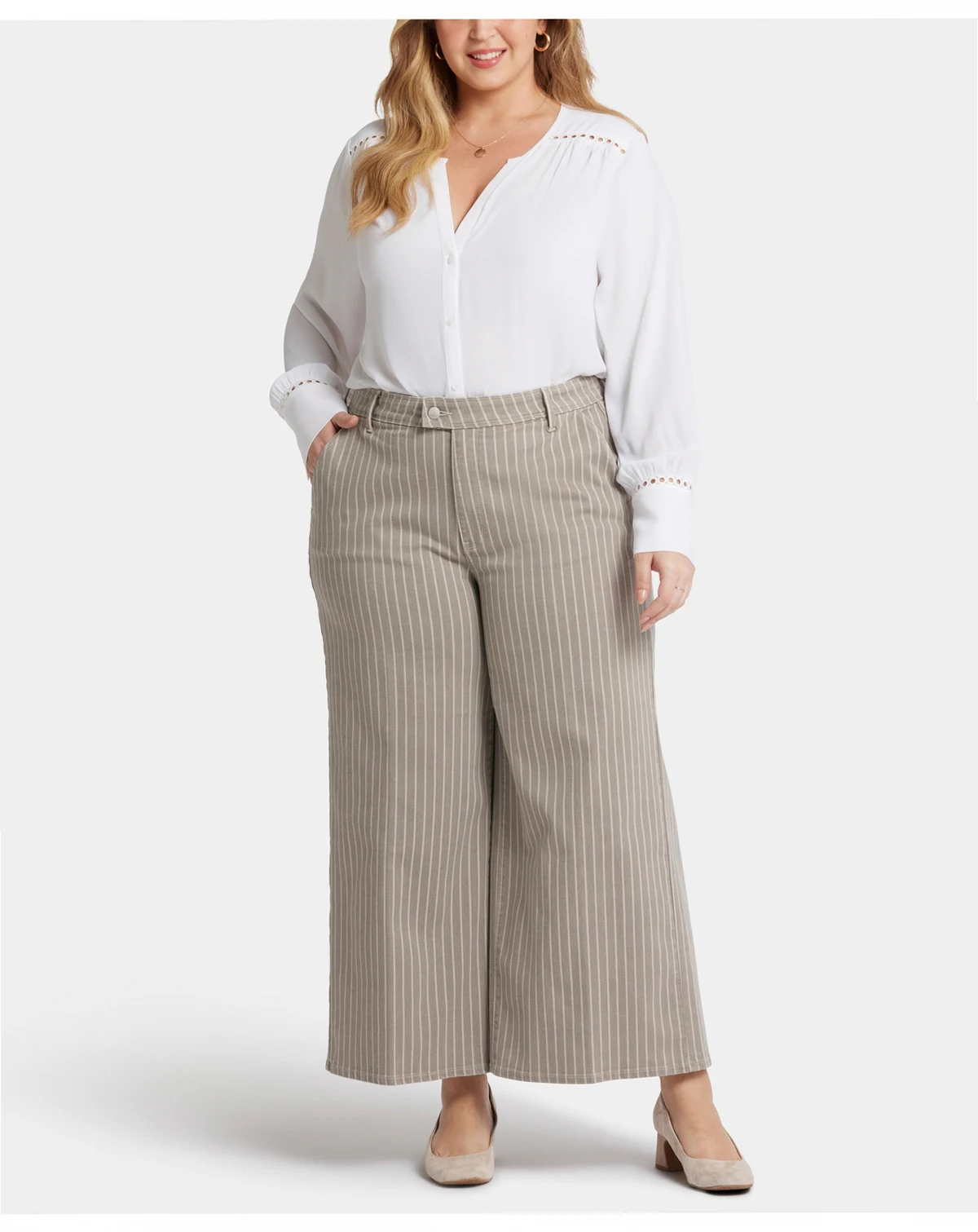 Plus Size Mona Wide Leg Trouser Ankle Jeans
