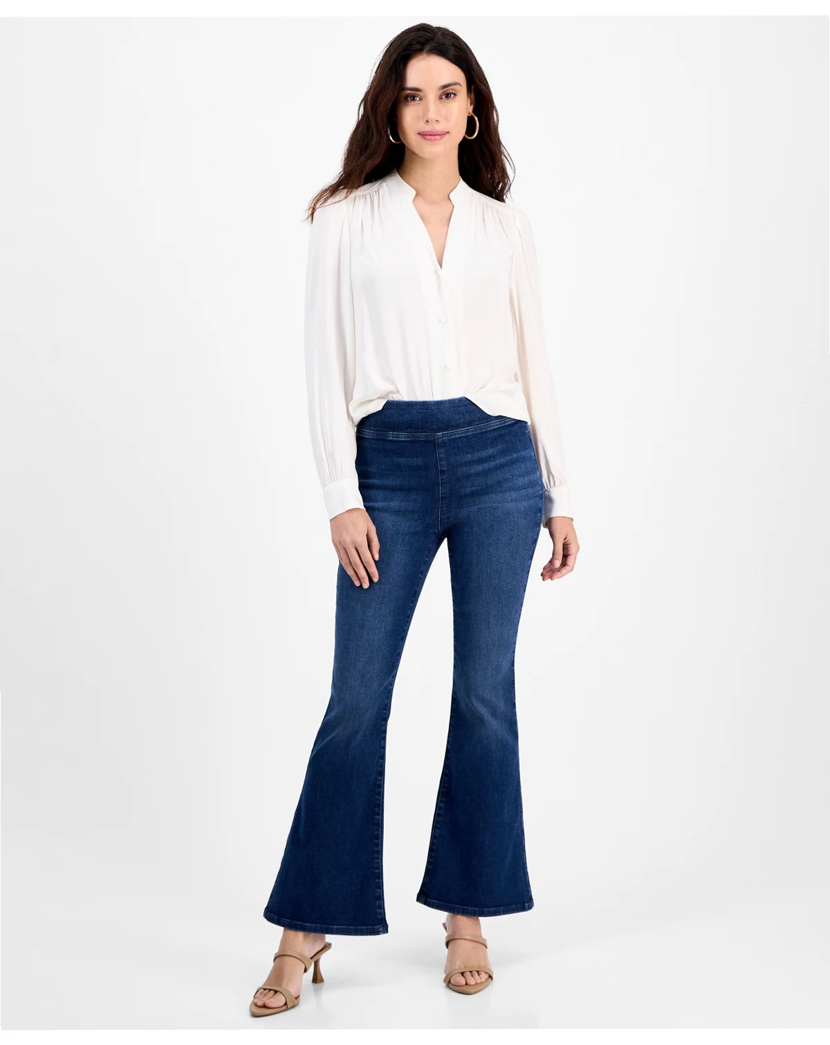 Petite Flared-Leg Pull-On Jeans, Macy's Exclusive