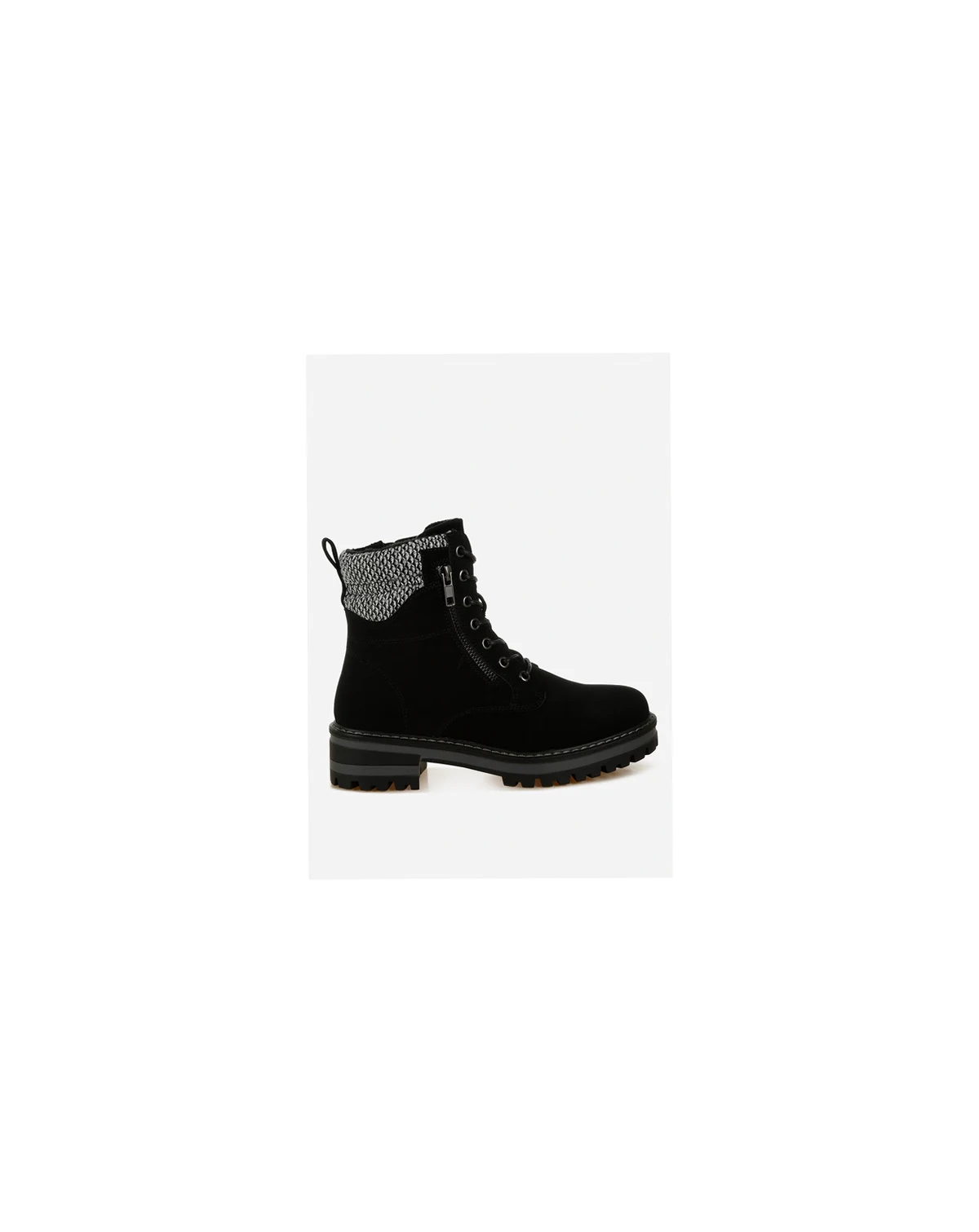 Womens Mahisha Knitted Collar Zip-Up Hiker Boots