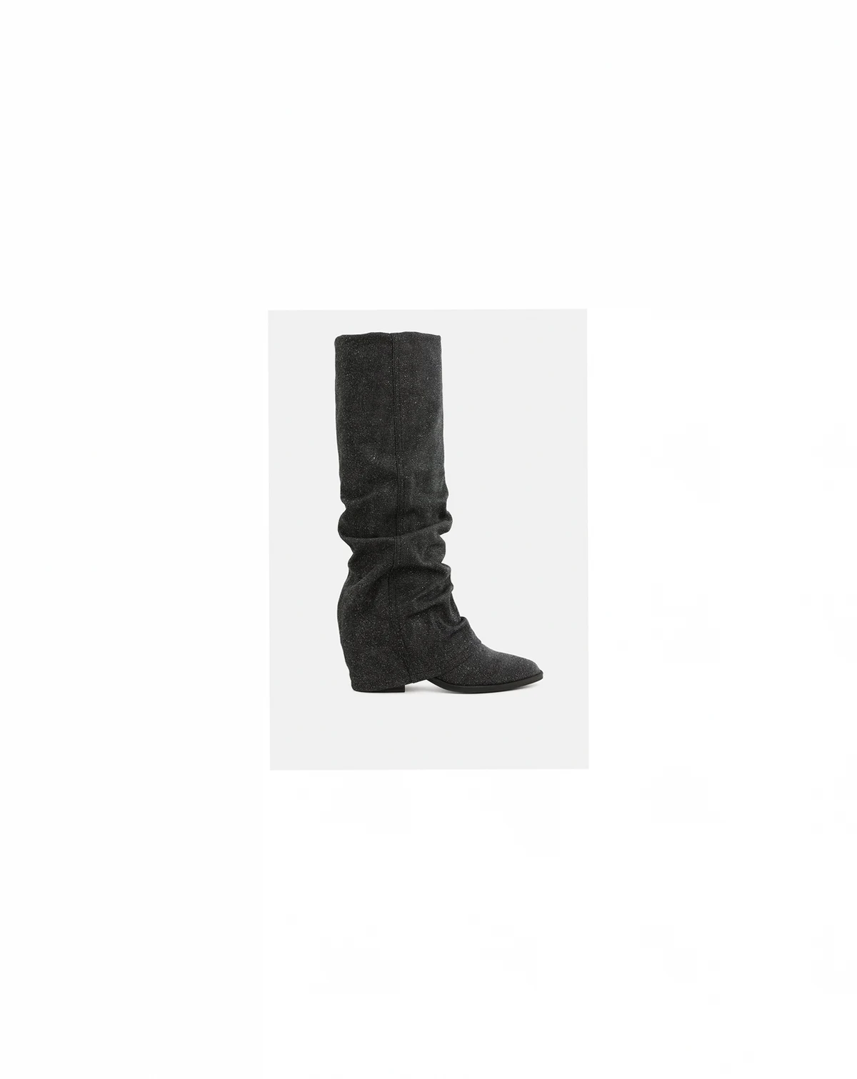 Womens Capella Fold-Over Slouchy Denim Boot