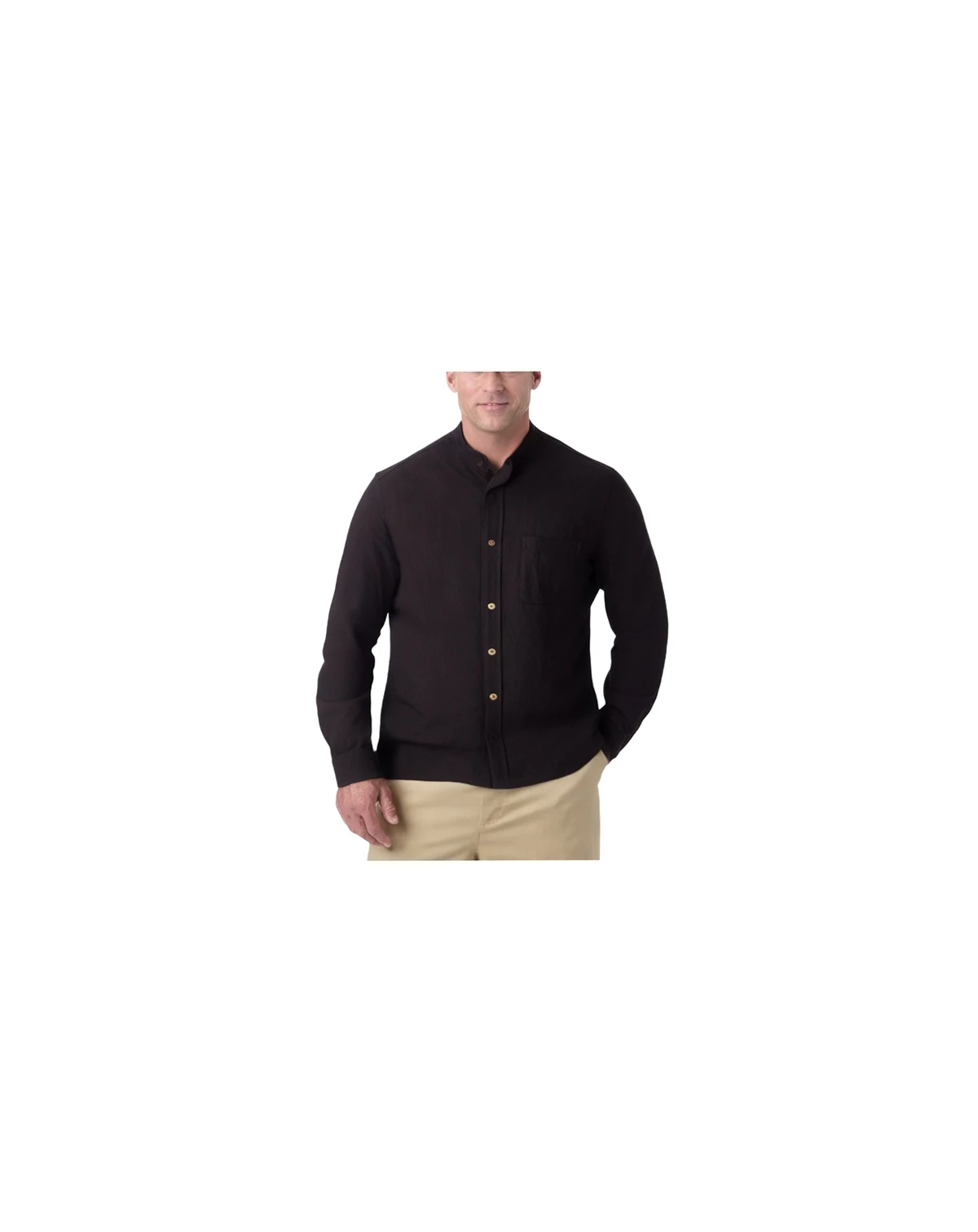 Tall Gauze Mandarin Collar Shirt