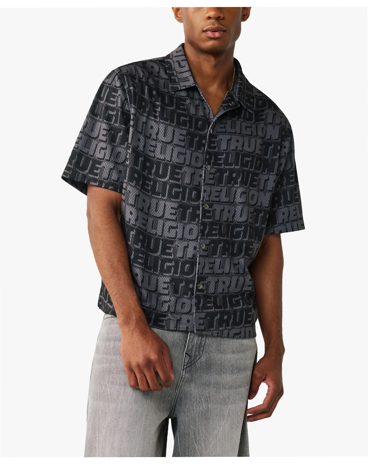 Men's Short-Sleeve Mesh Logo Shirt