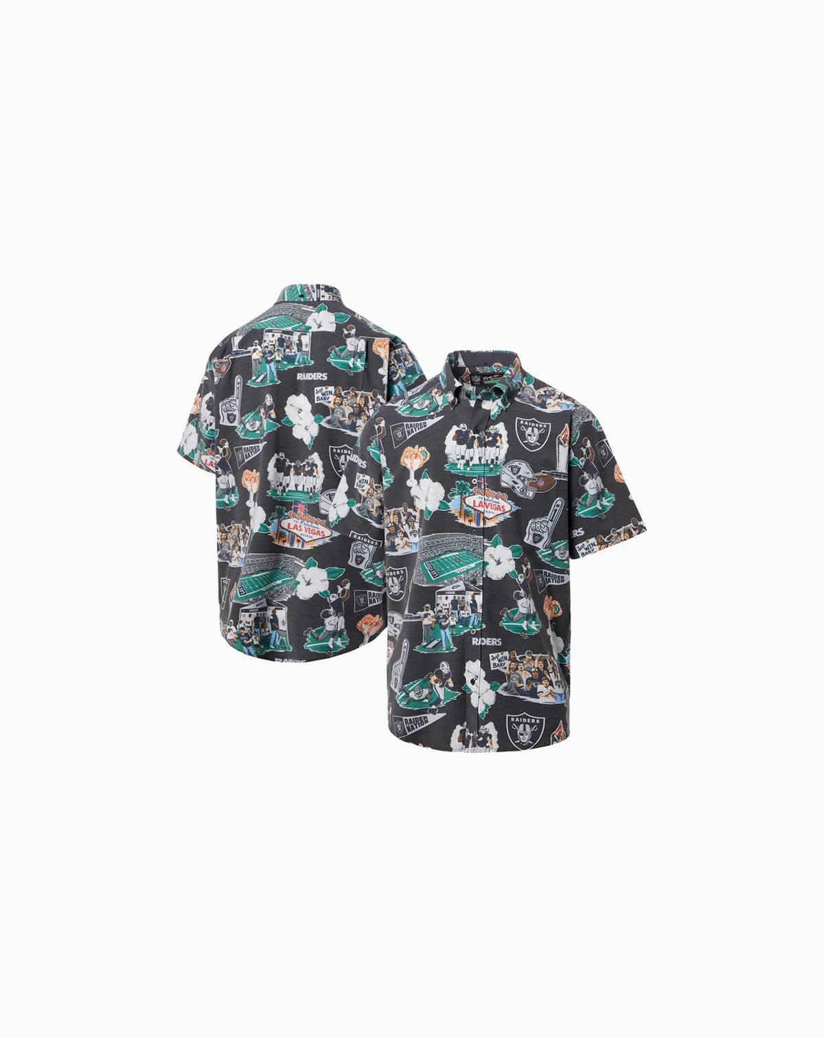 Men's Black Las Vegas Raiders Scenic Button-Down Shirt