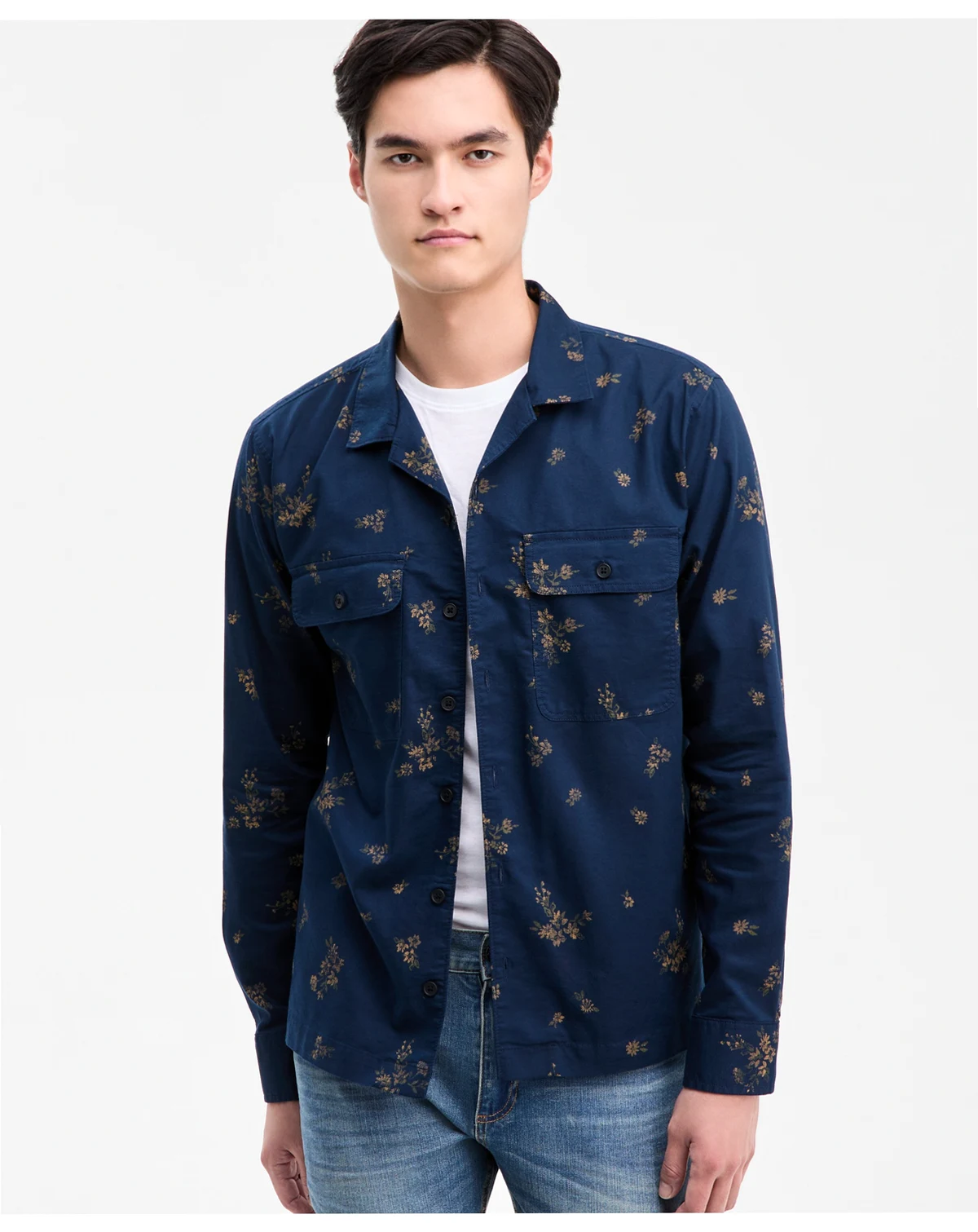 Men's Floral Print Long-Sleeve Shirt, Macy's Exclusive