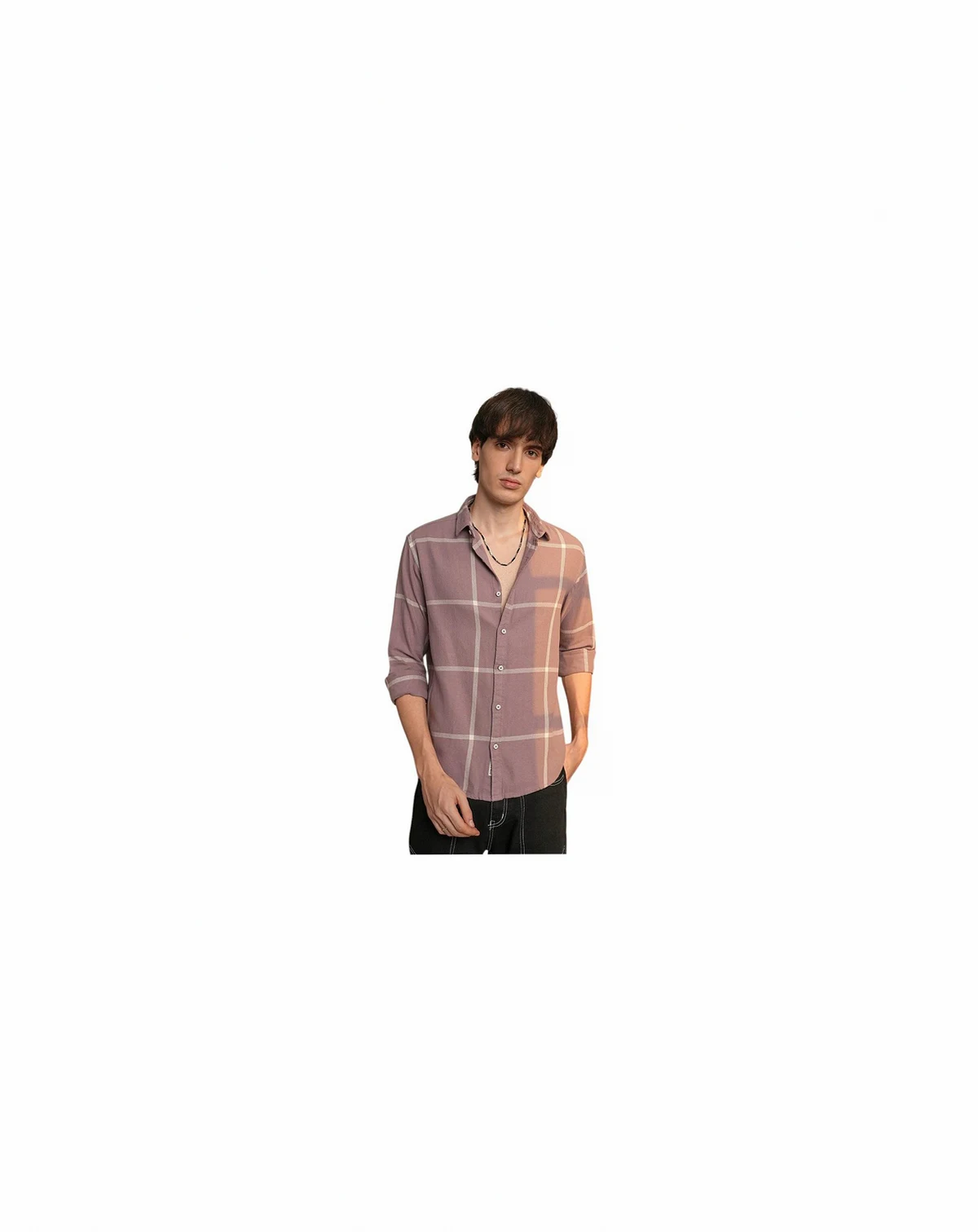 Men's Nude Pink Maxi-Graph Check Shirt