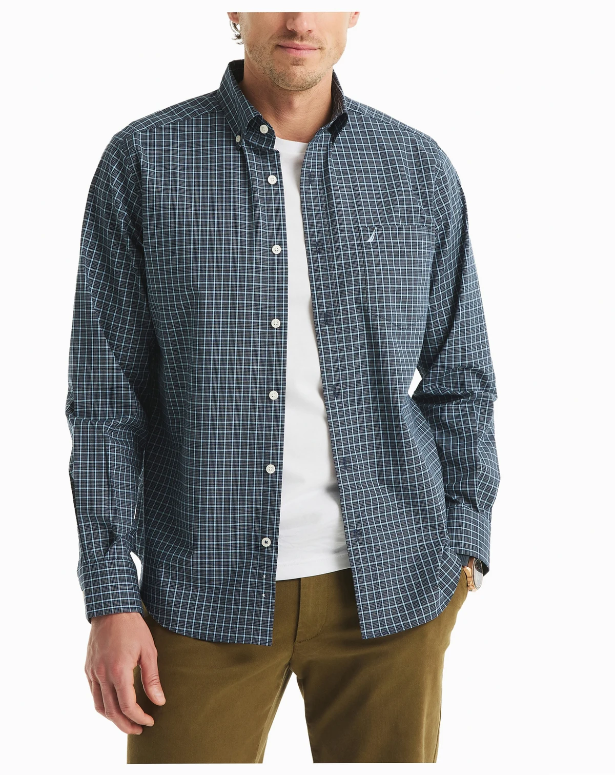 Men's Plaid Print Long Sleeve Shirt