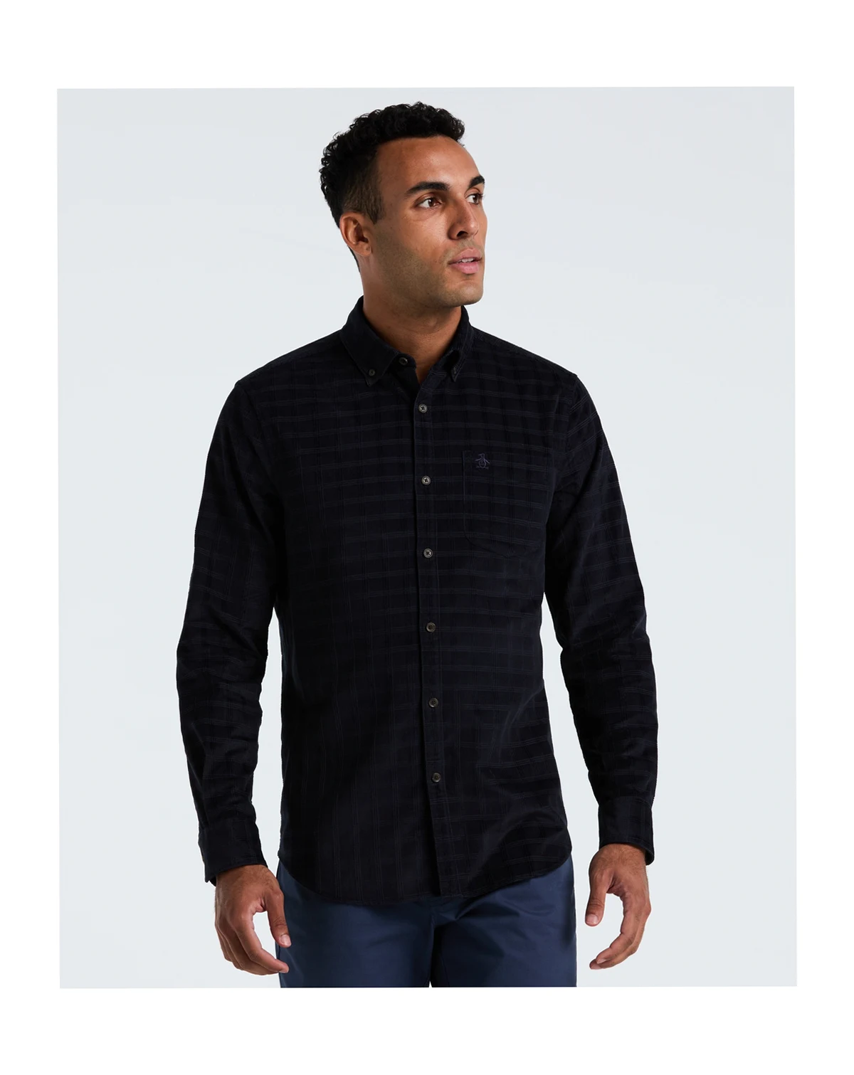 Men's Checked Slim Fit Long Sleeves Shirt