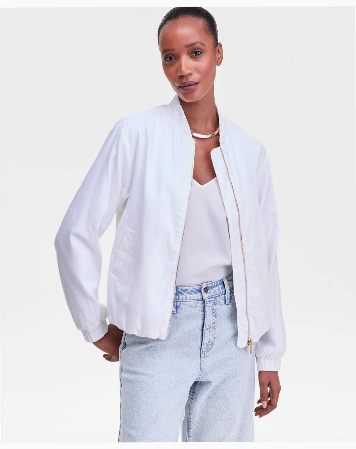 Women's Linen Bomber Jacket, Macy's Exclusive