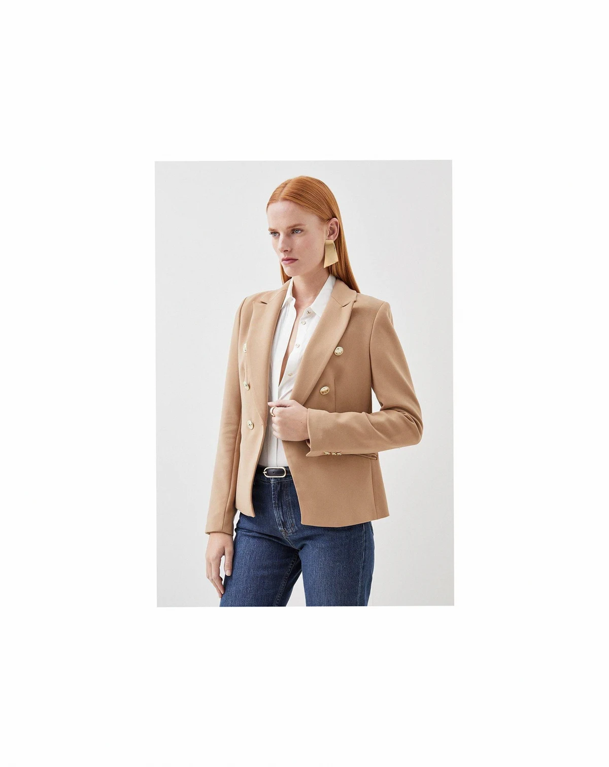 Women's Tailored Button Military Blazer
