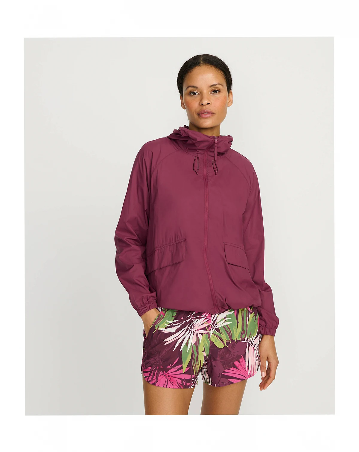 Women's UPF Packable Hooded Windbreaker Jacket