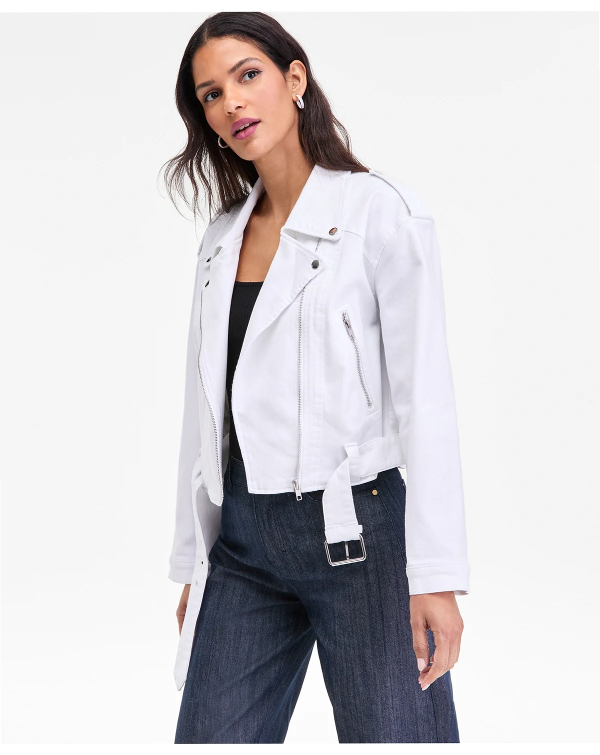 Women's Belted Moto Jacket, Macy's Exclusive
