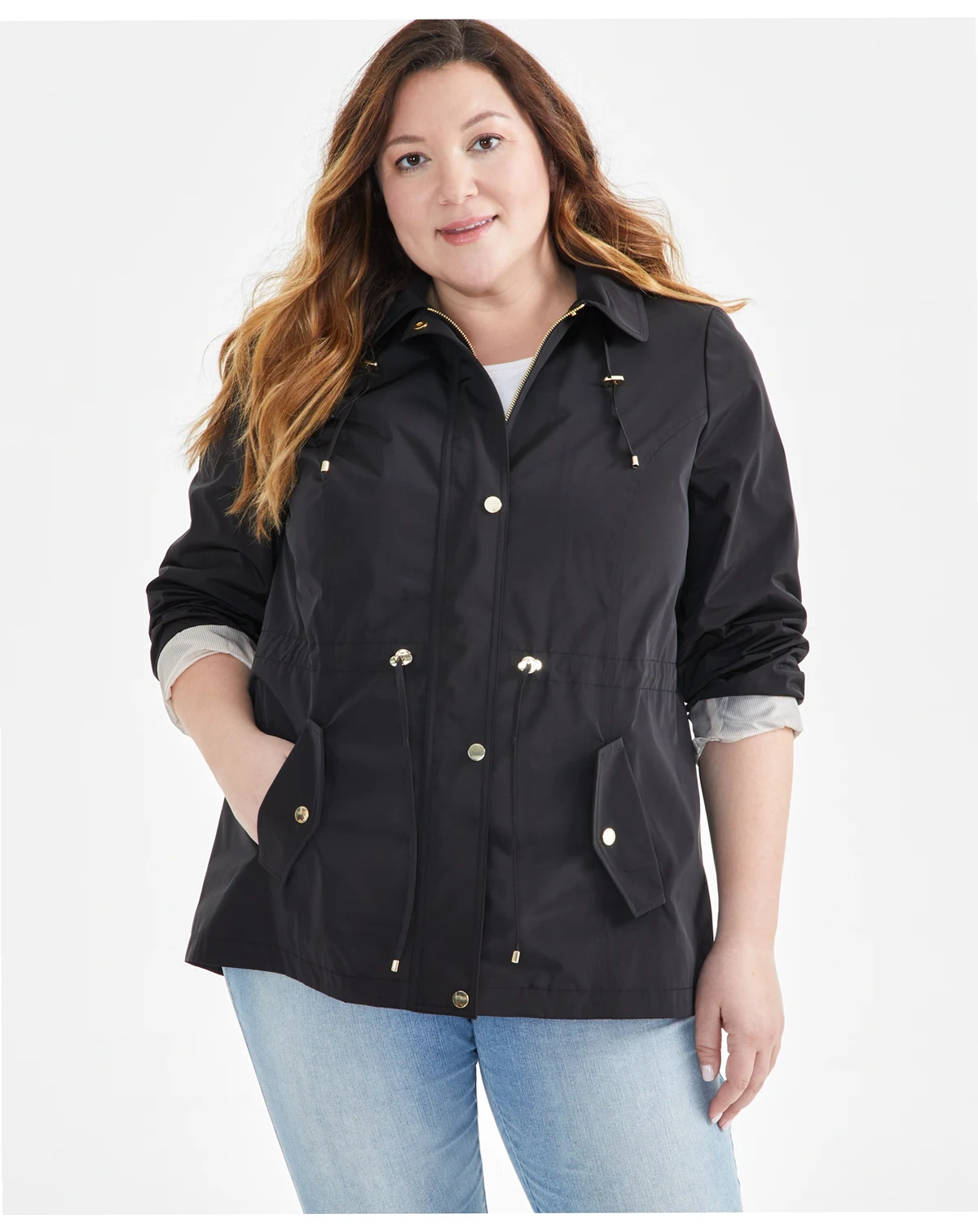 Women's Plus Size Hooded Anorak, Exclusively at Macy's