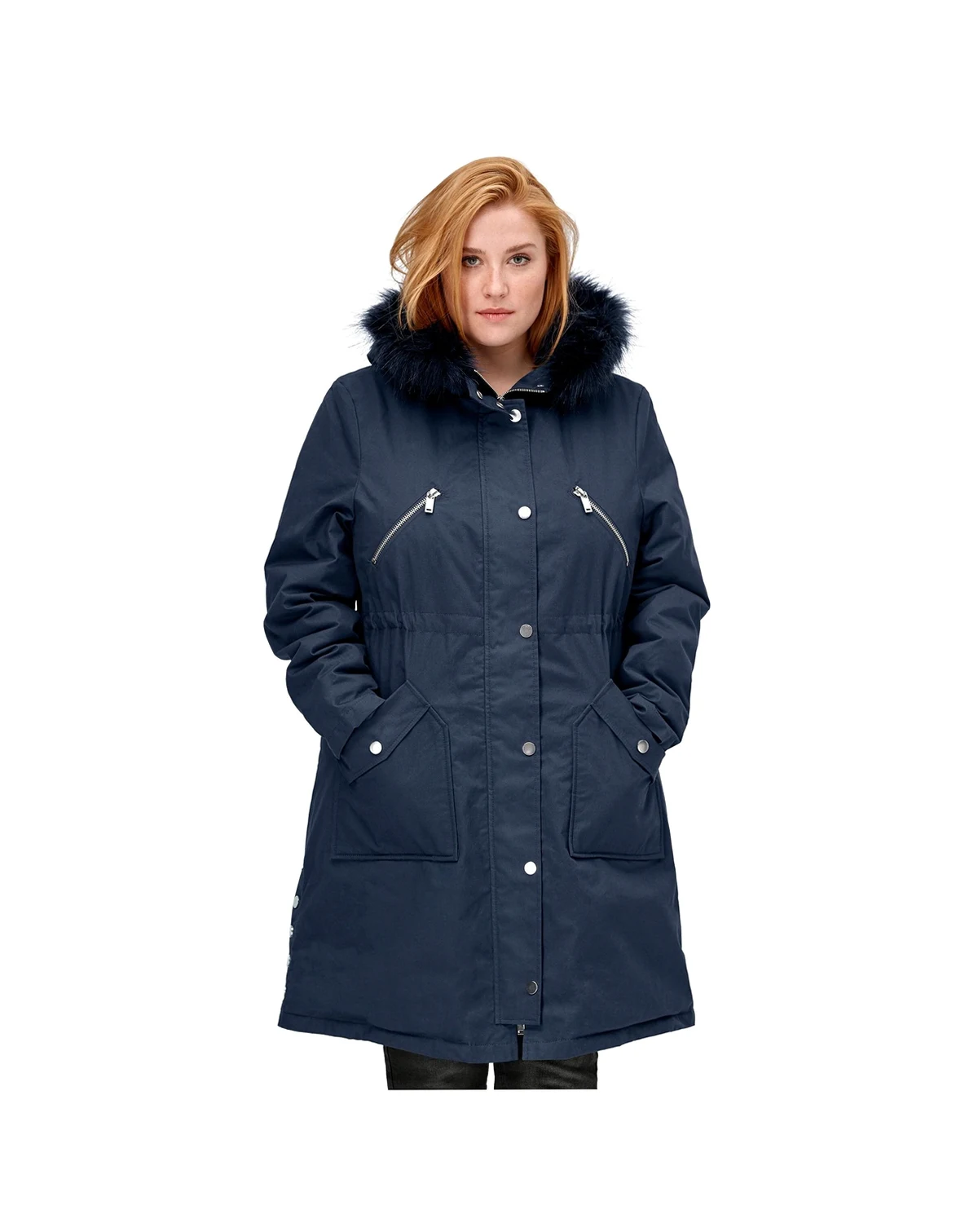 Women's Side-Snap Zip-Front Parka