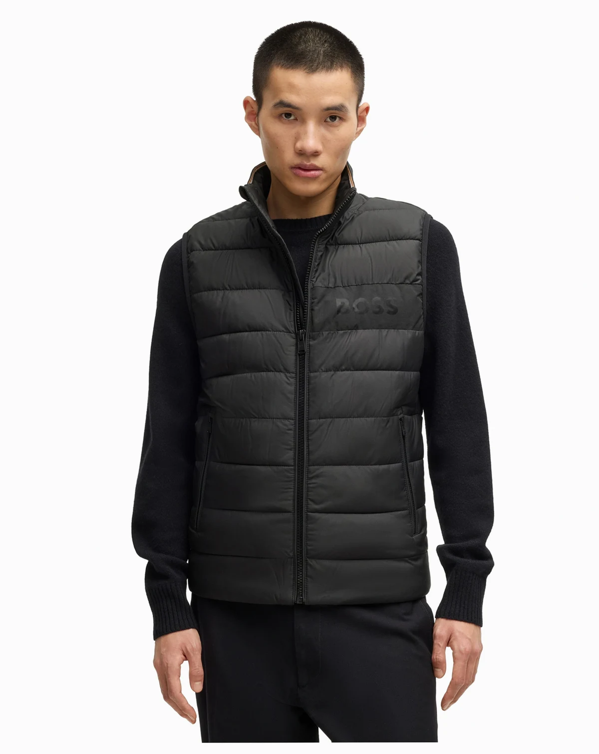 Men's Water-Repellent Tonal Logo Gilet Vest