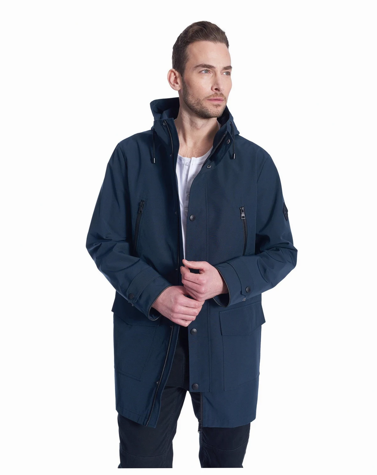 Men's Banks | Hooded Drawstring Raincoat