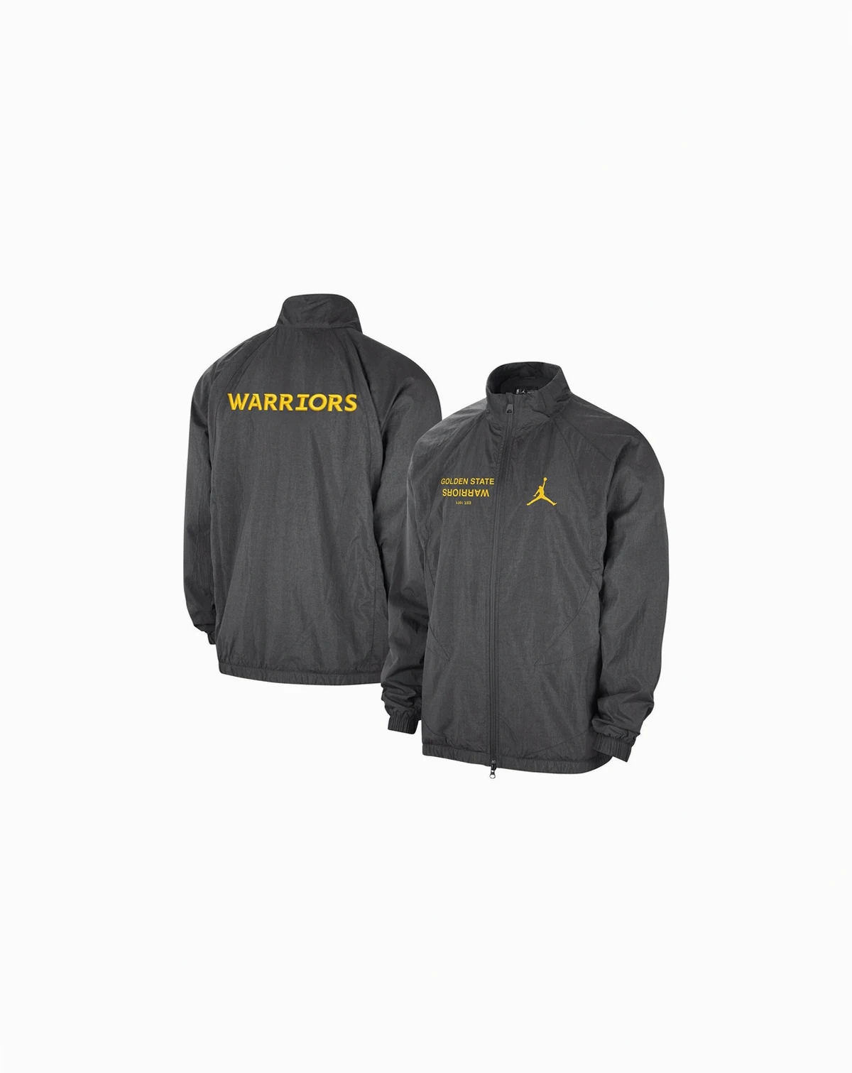 Men's Gray Golden State Warriors Courtside Statement Edition Jumpman Jam Full-Zip Jacket