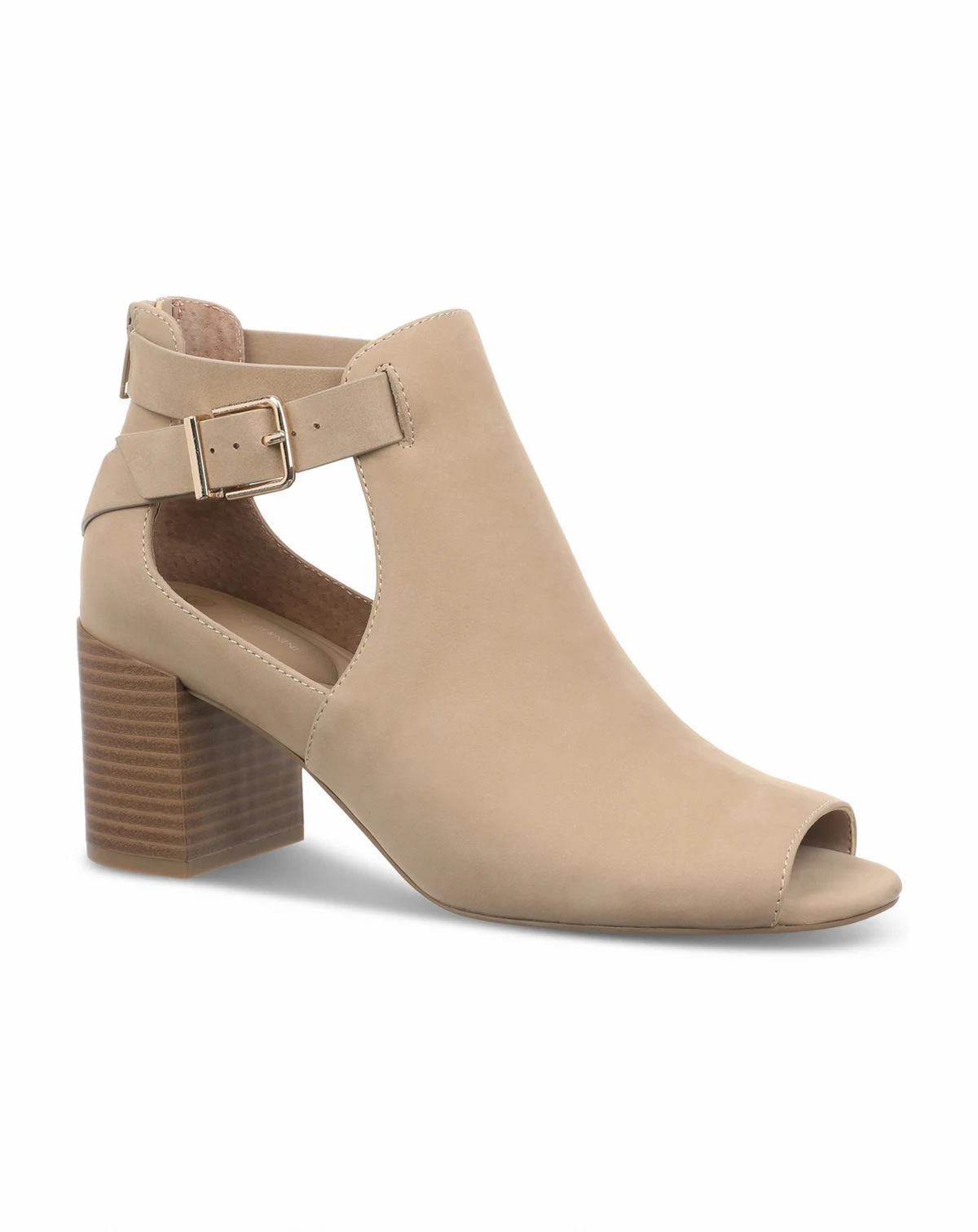 Women's Gaell Leather Block Heel Peep Toe Shooties, Created for Macy's