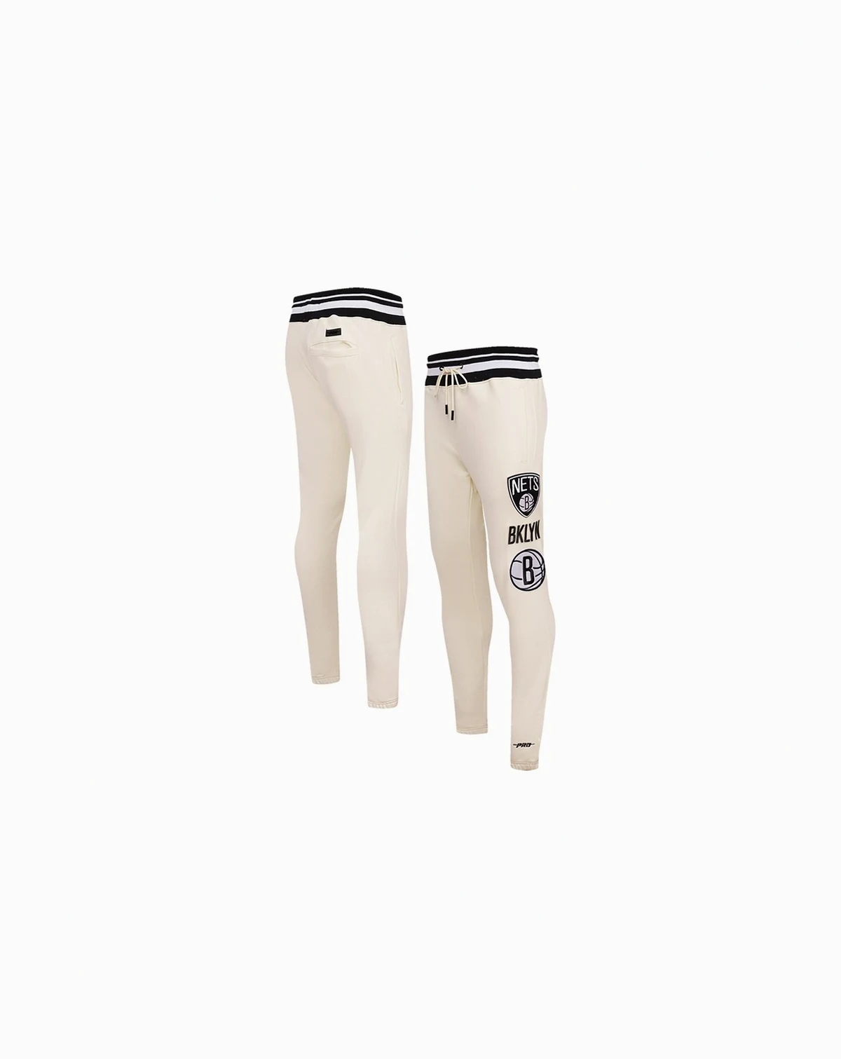 Men's Cream Brooklyn Nets Retro Classic Fleece Sweatpants