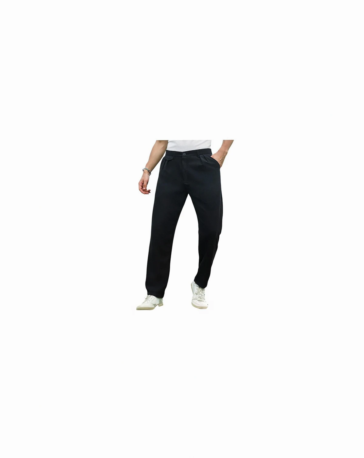 Men's Onyx Black Velvique Tailored Trousers