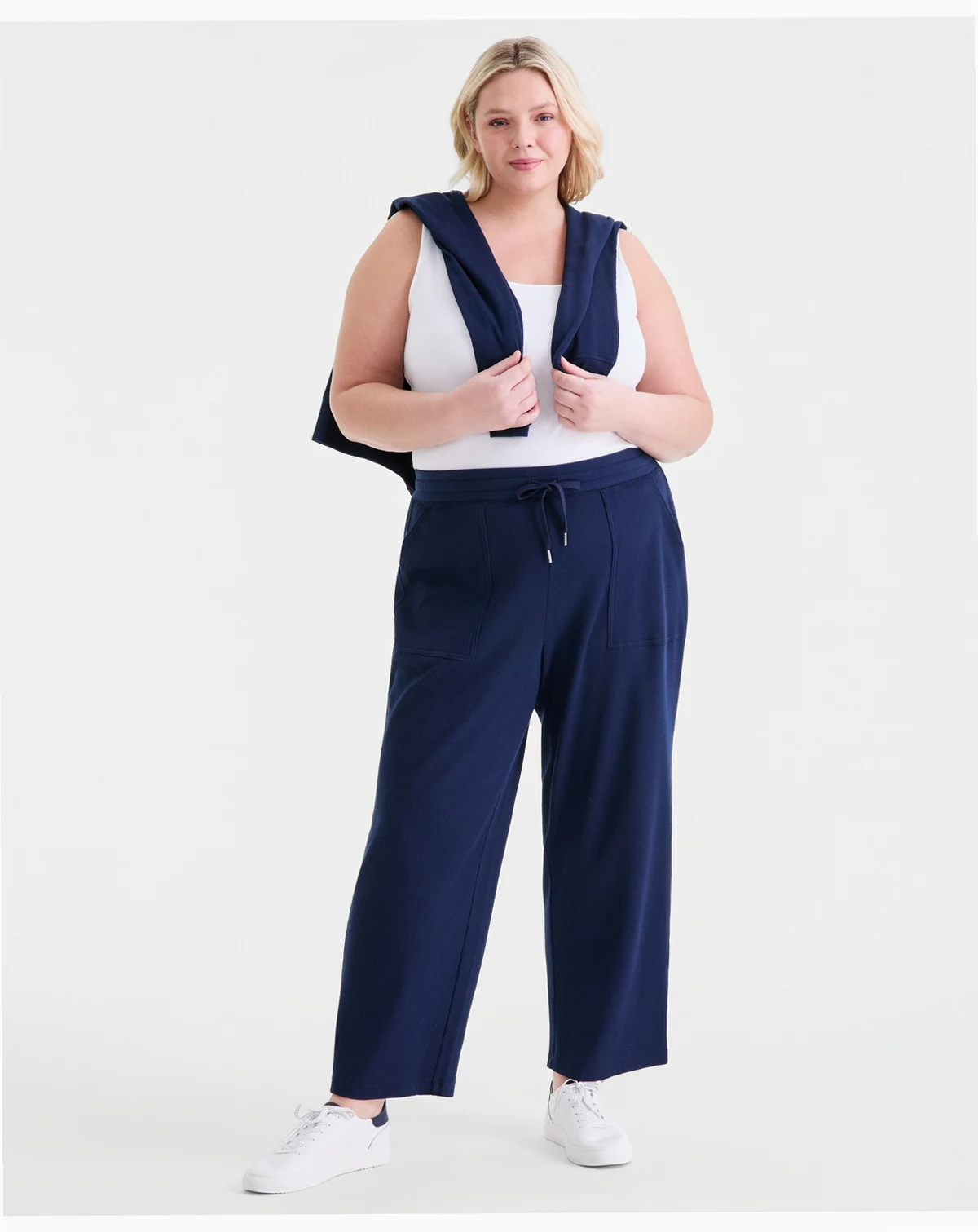 Plus Size Waffle-Knit Drawstring Pants, Macy's Exclusive
