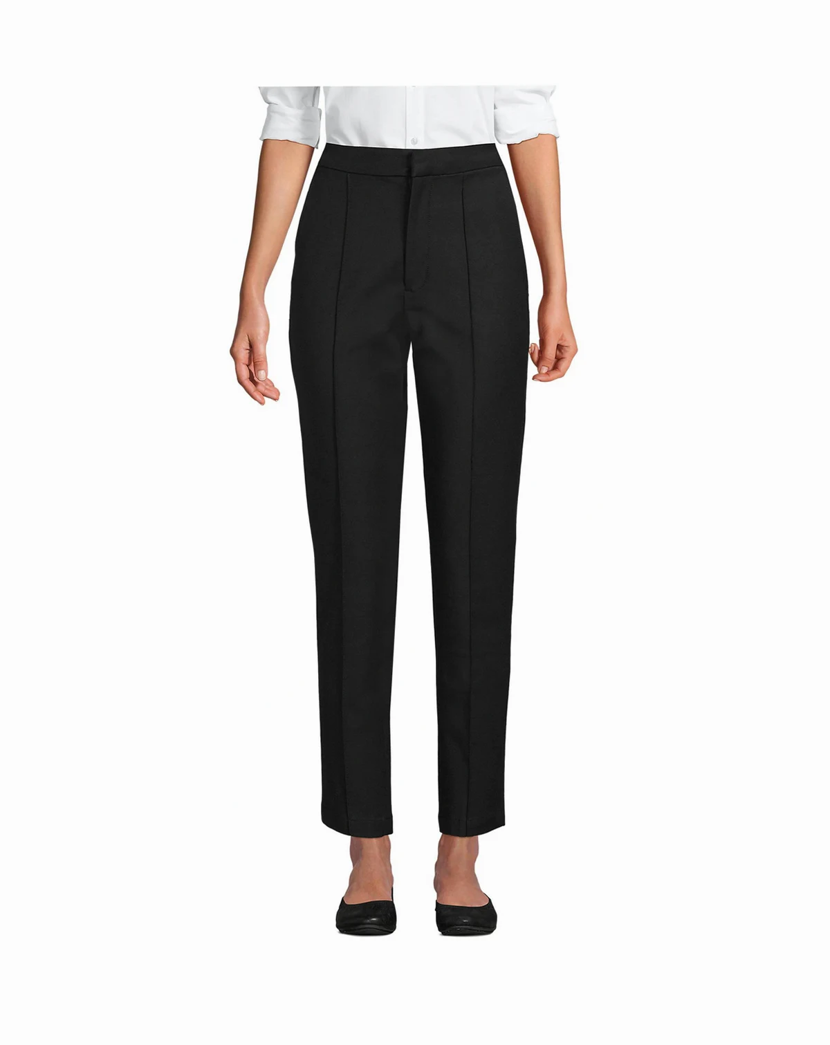 Women's High Rise Bi Stretch Pintuck Pencil Ankle Pants