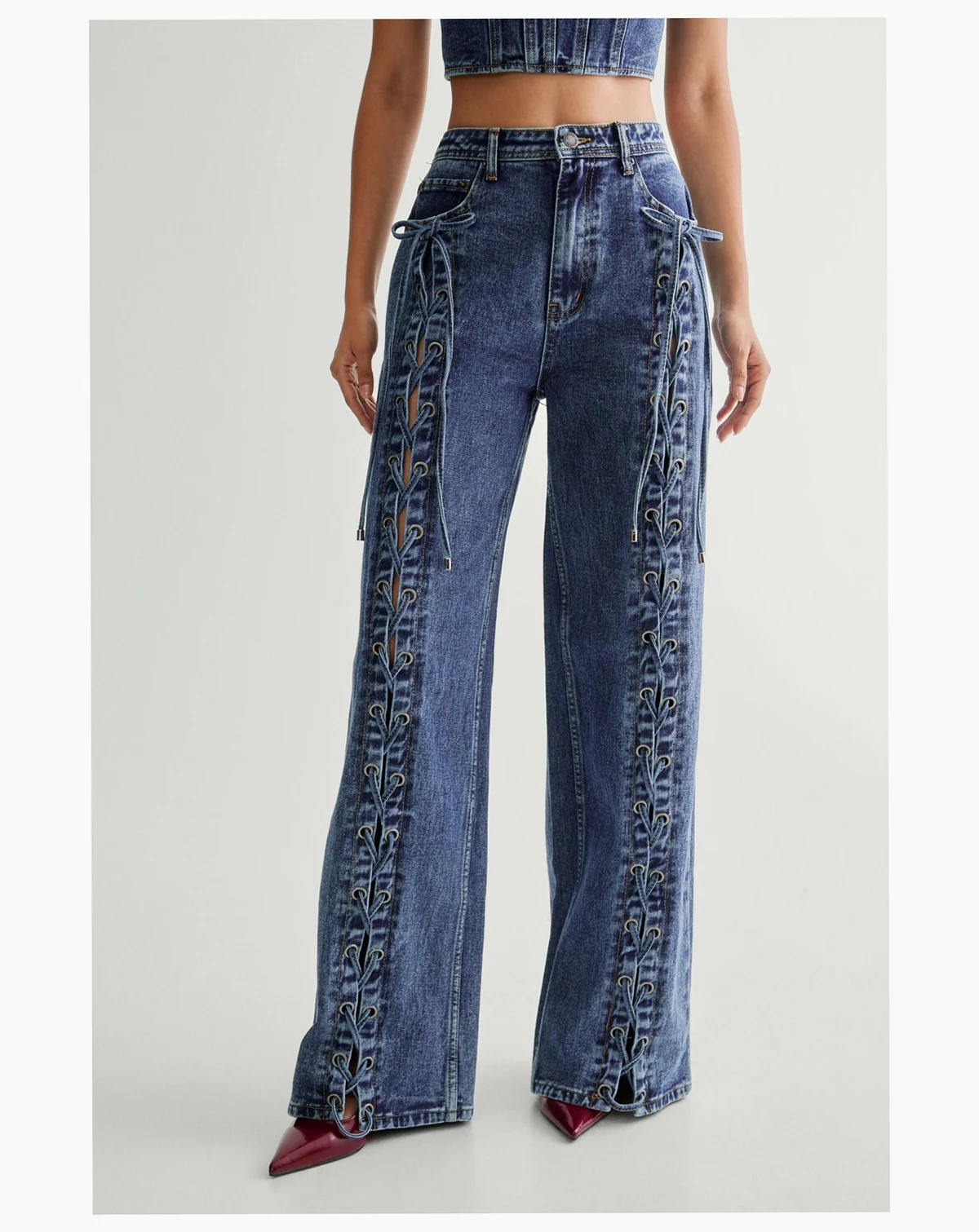 Women's Lace Front Detail Jean