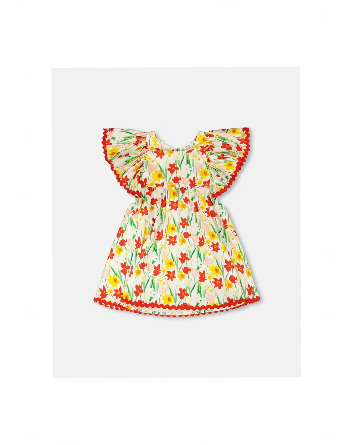 Toddler Girls Viscose Dress Daffodil Print