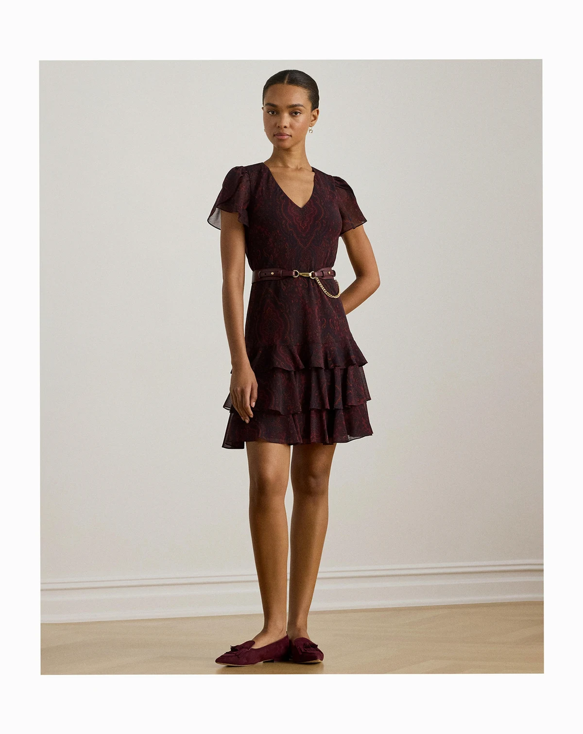Women's Paisley Drop-Waist Dress