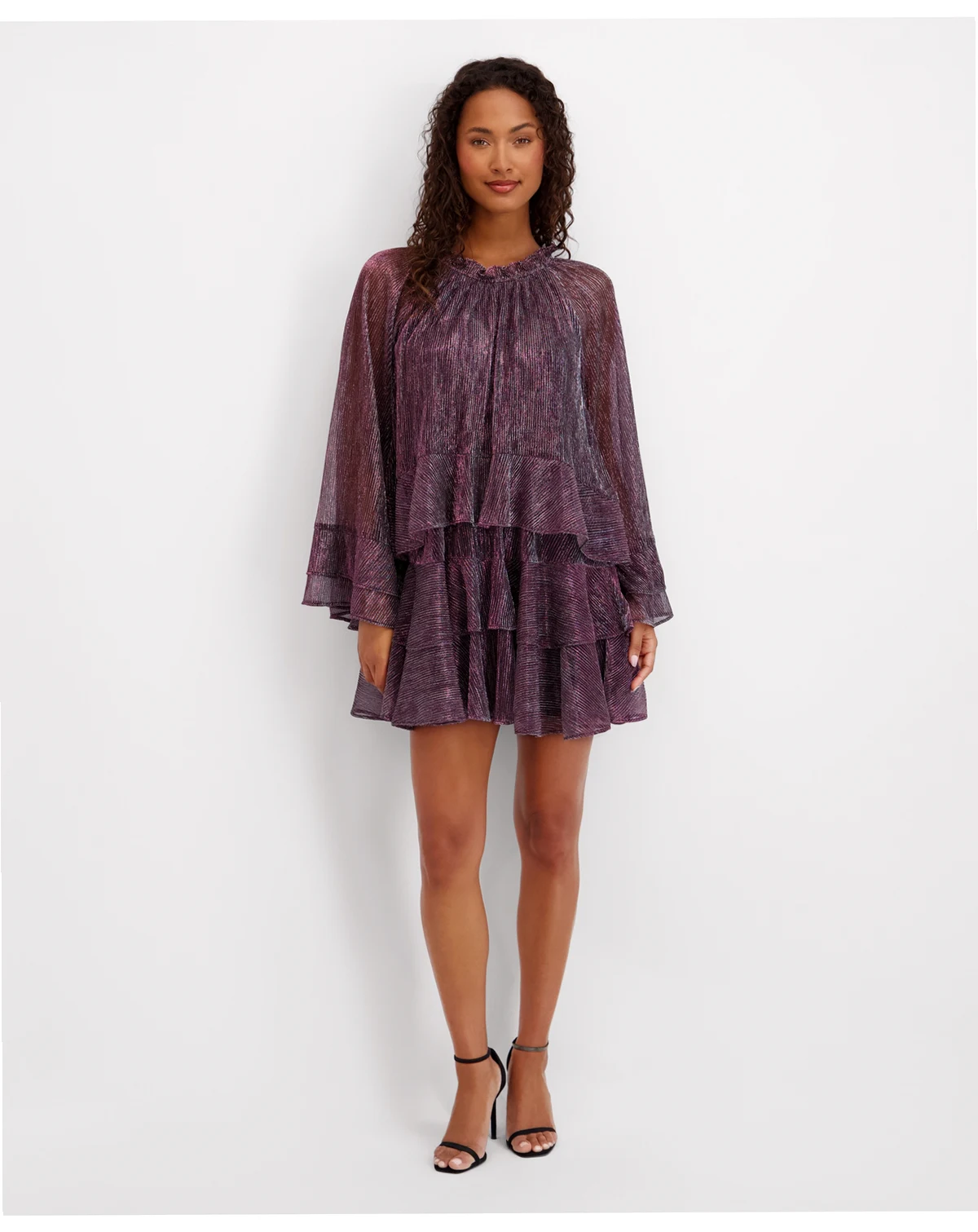 Women's Shimmer Crewneck Short Dress